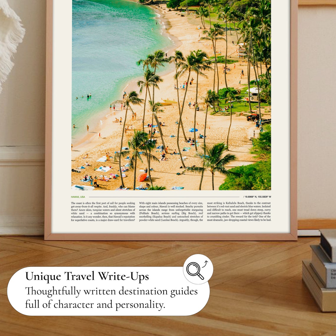 Hawaii Tropical Beach Aerial View Palm Trees White Sand Coastal Poster - Image 3