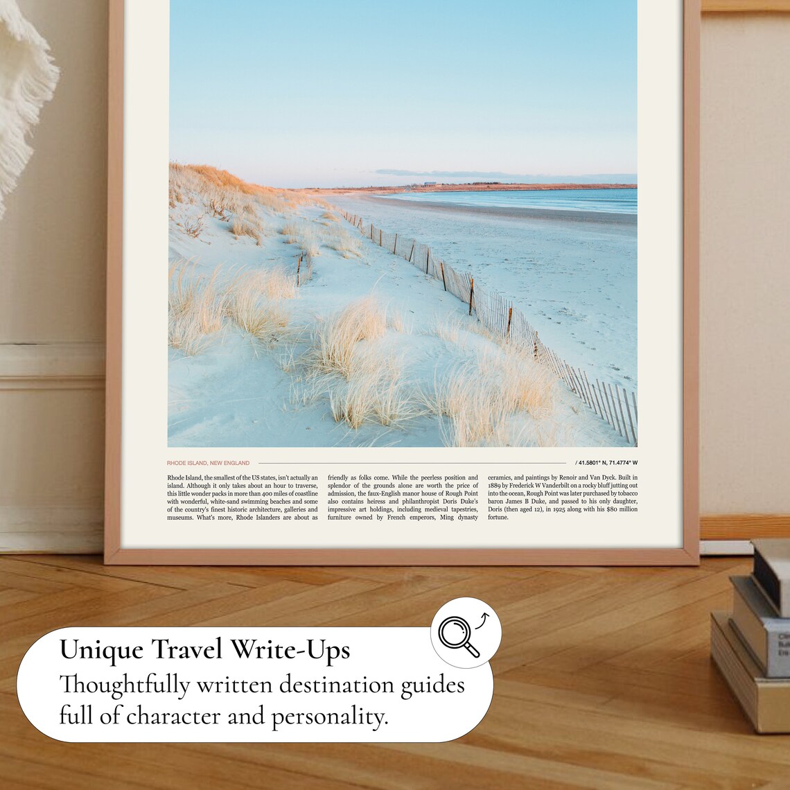 Rhode Island Beach Dunes Golden Sunset Coastal Travel Poster - Image 2
