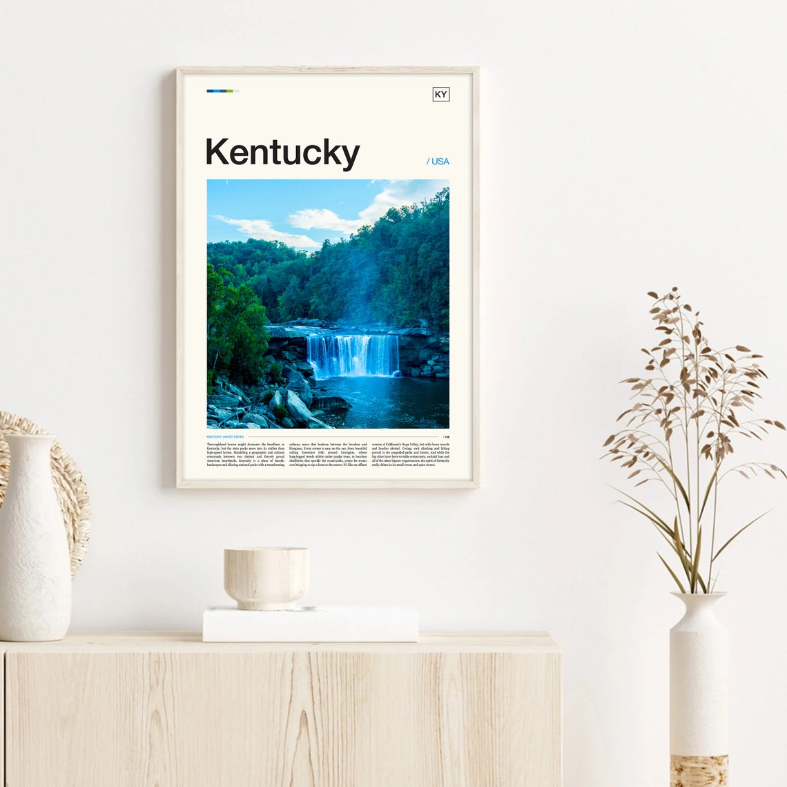 Kentucky Waterfall Forest Scenic Landscape Editorial Travel Poster - Image 2