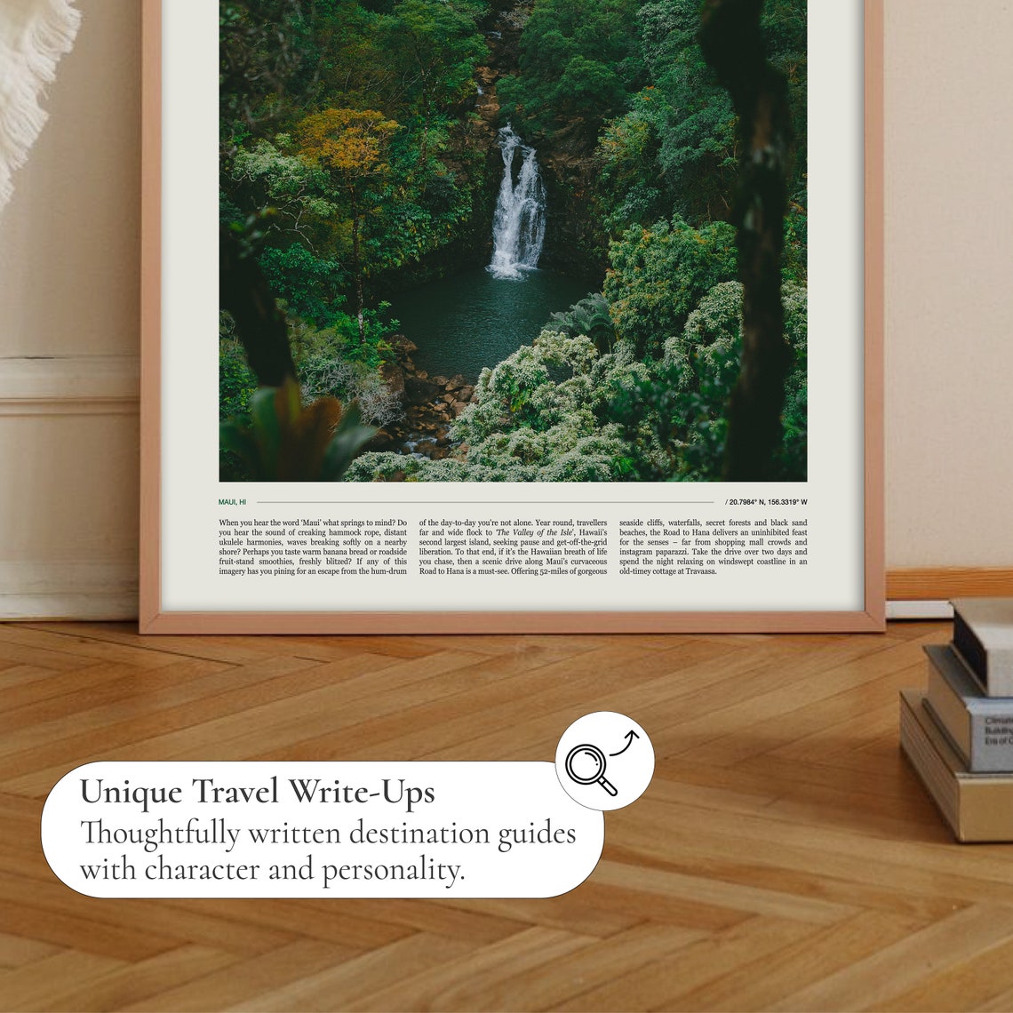 Maui Hawaii Hidden Waterfall Lush Rainforest Green Jungle Wall Art - Image 2