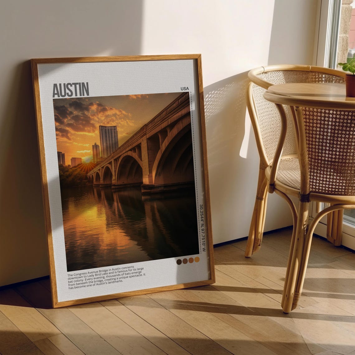 Austin Texas Congress Avenue Bridge Sunset View Travel Poster - Image 6