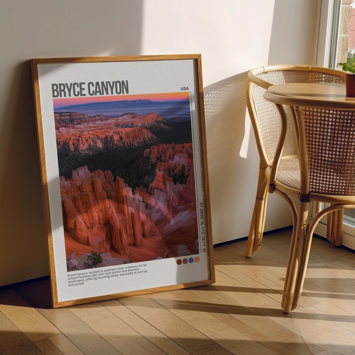 Bryce Canyon Hoodoos Sunrise Utah National Park Travel Poster - Image 3
