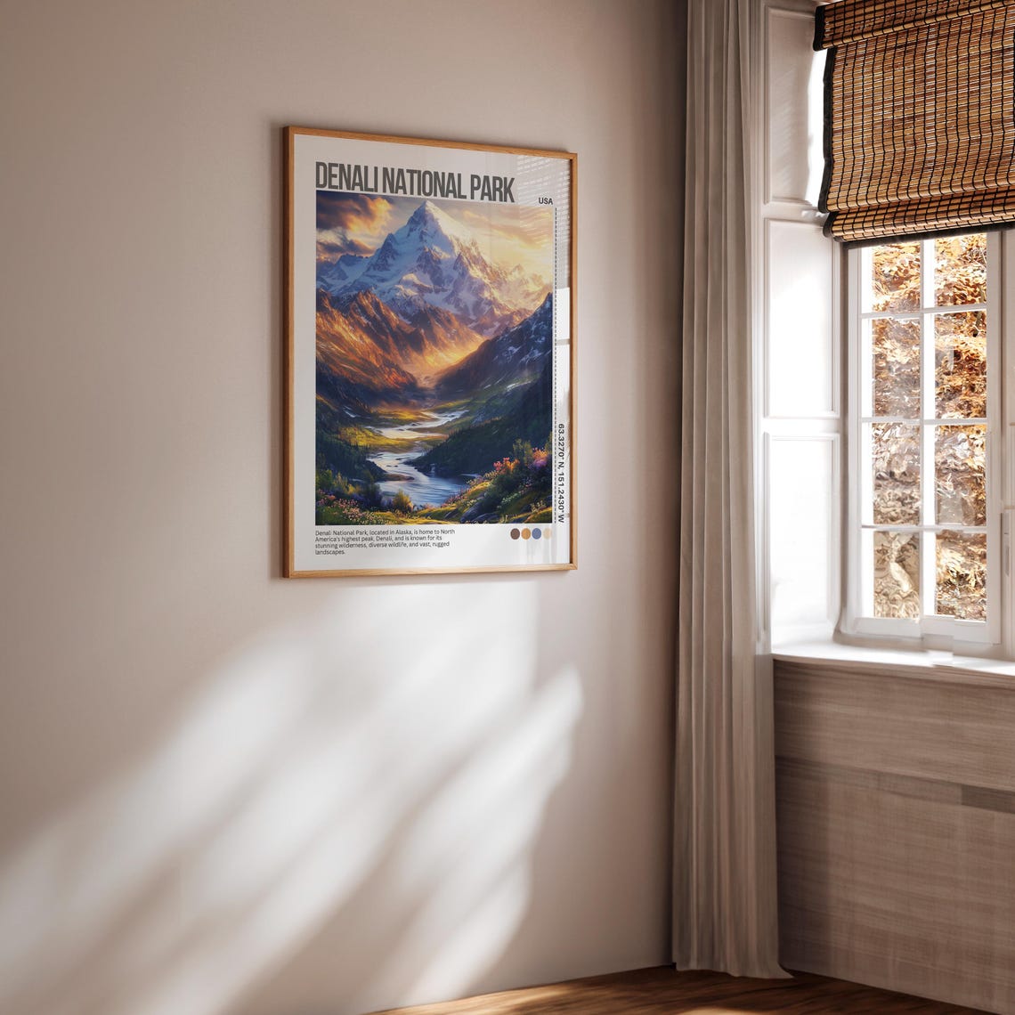 Denali National Park Snowy Peak Alaska Wilderness Travel Poster - Image 6