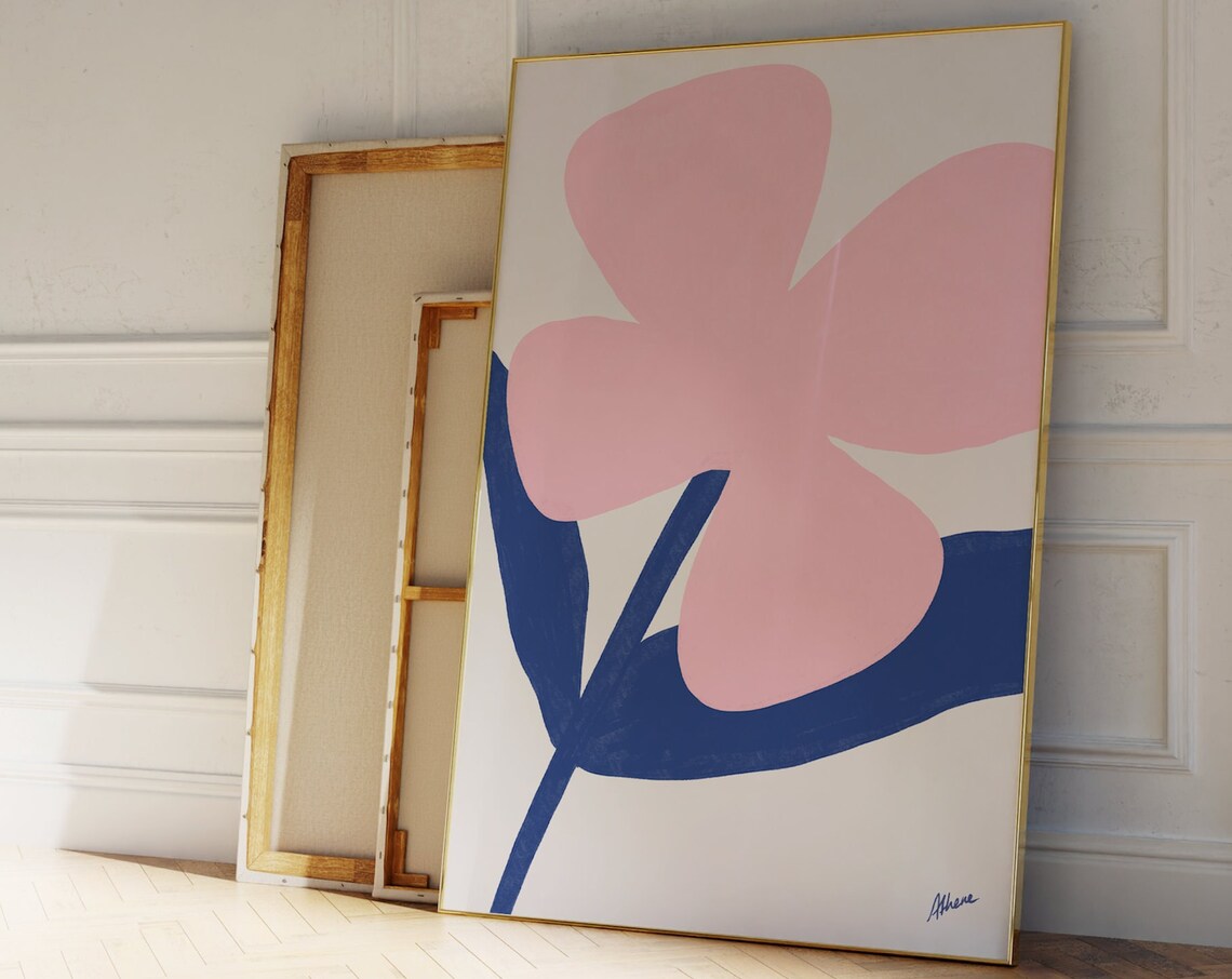 Abstract Flower Print, Modern Botanical Wall Art
