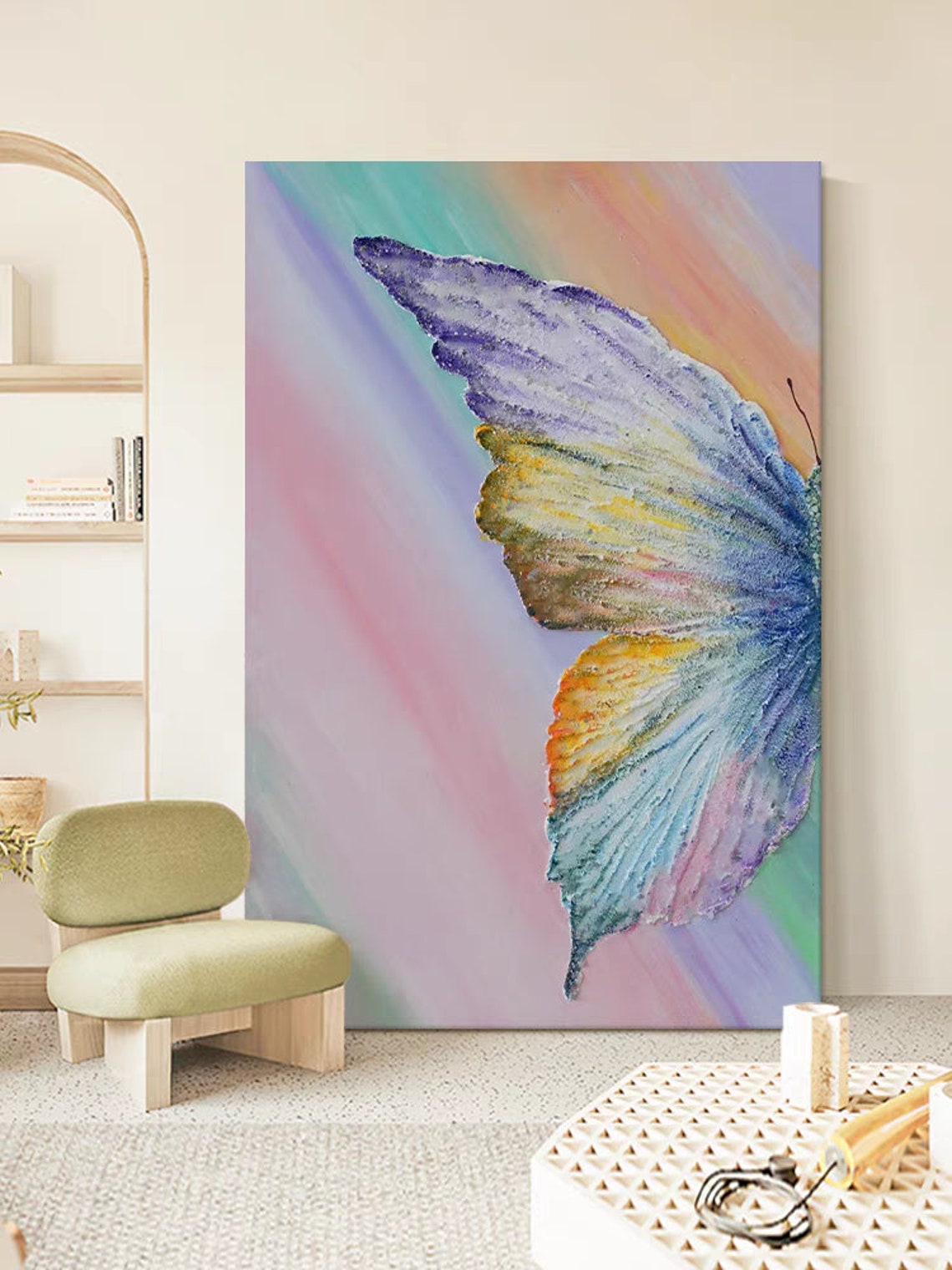 Colorful Butterfly Wing Close Up with Textured Nature Art Poster - Image 2