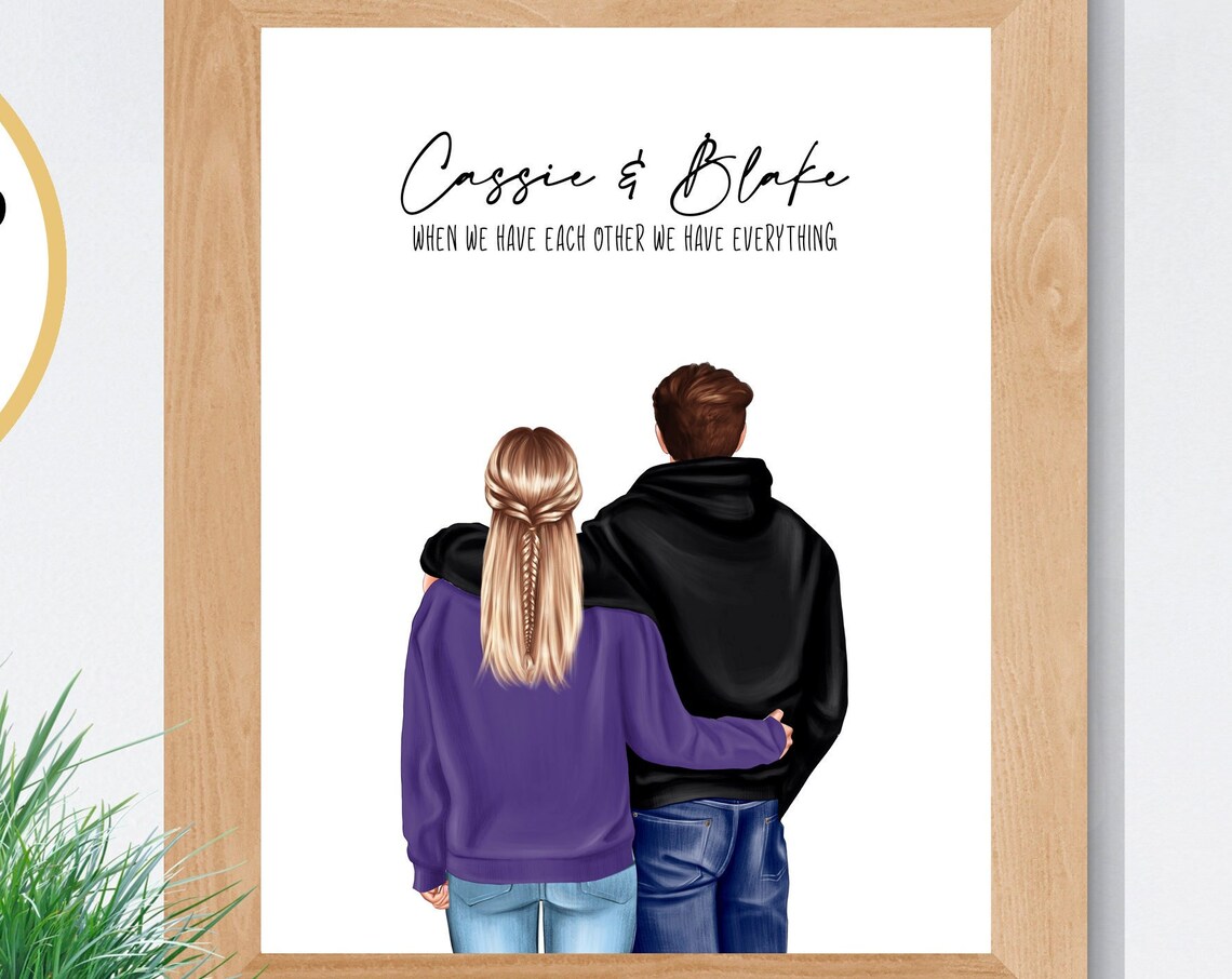 Custom Couples Print, Engagement Or Anniversary Gift