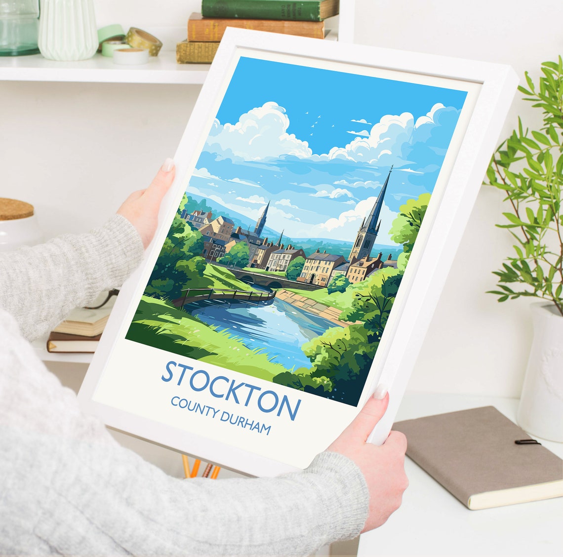 Stockton Print Travel Wall Art Travel Poster Of Stockton On Tees Stockton Art Print County Durham Wall Print Stockton Gift - Image 5