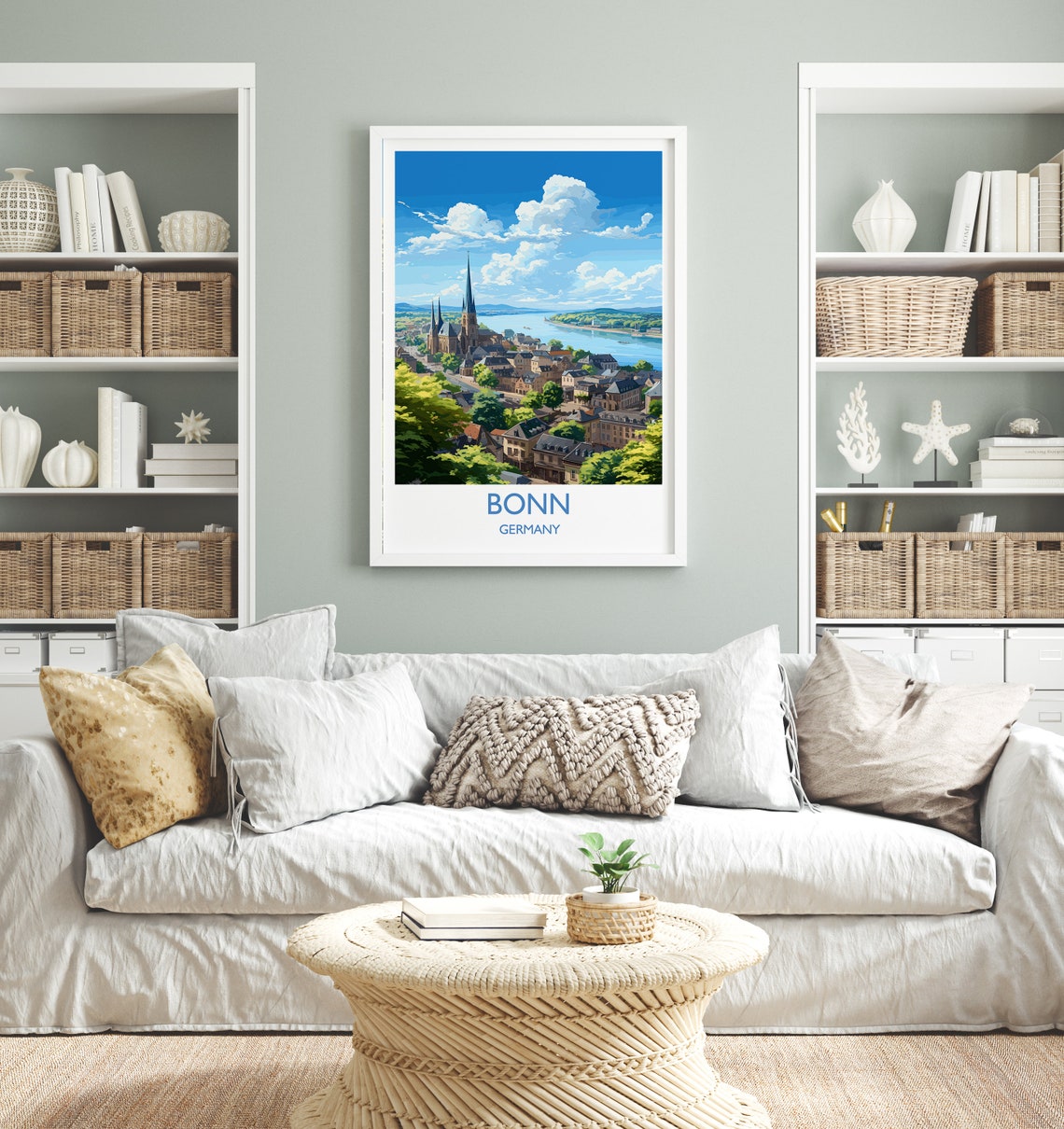 Bonn Germany Hilltop Old Town Riverside Panorama Travel Poster - Image 4