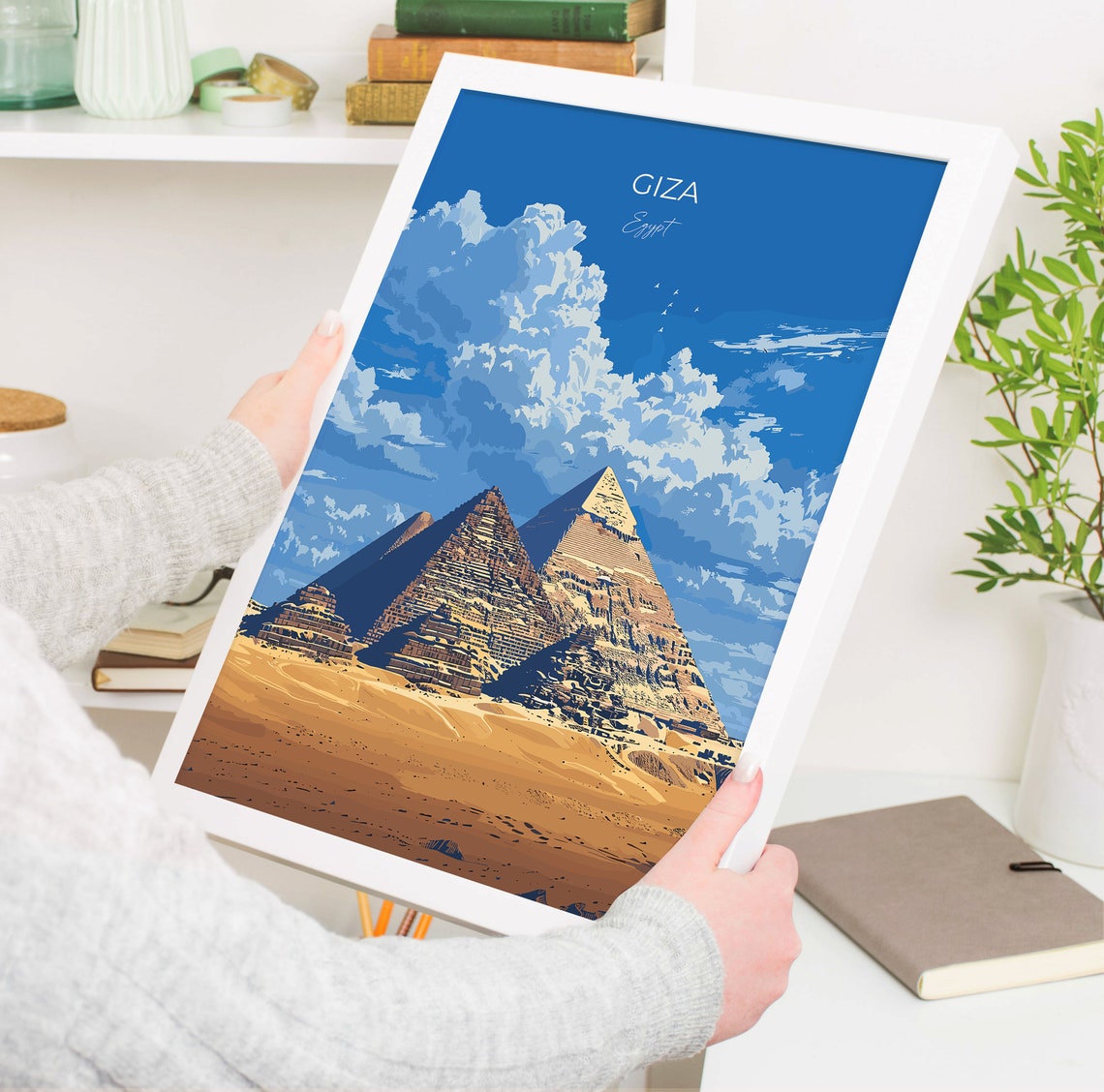 Giza Egypt Pyramids Desert Landmark Vintage Style Travel Poster - Image 5