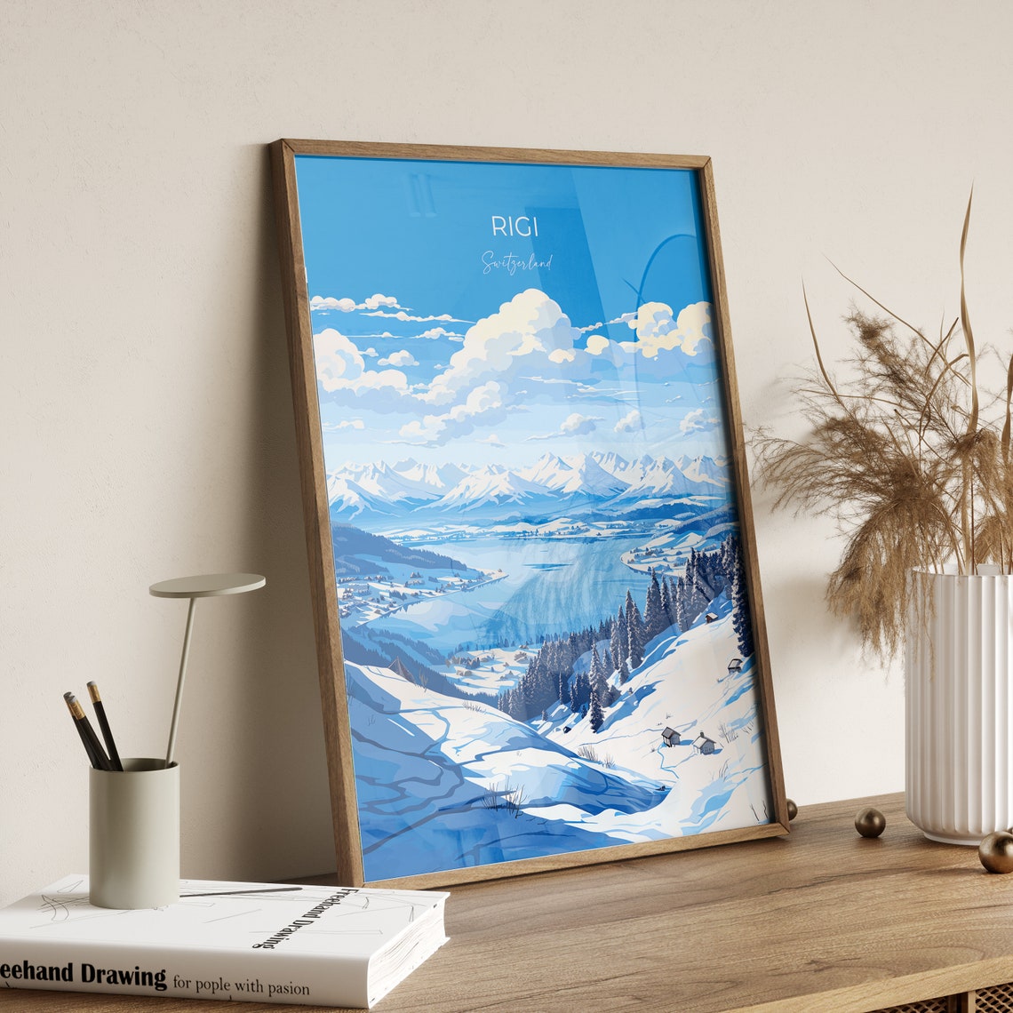 Rigi Wall Art Travel Poster Travel Print Of Rigi Ski Poster Rigi Art Gift Switzerland Alps Art Travel Lovers Gift - Image 2