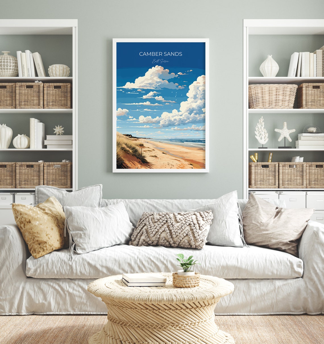 Camber Sands Travel Print Wall Art Camber Sands Travel Poster East Sussex English Coastal Art Camber Sands Gift Wall Art Print - Image 4