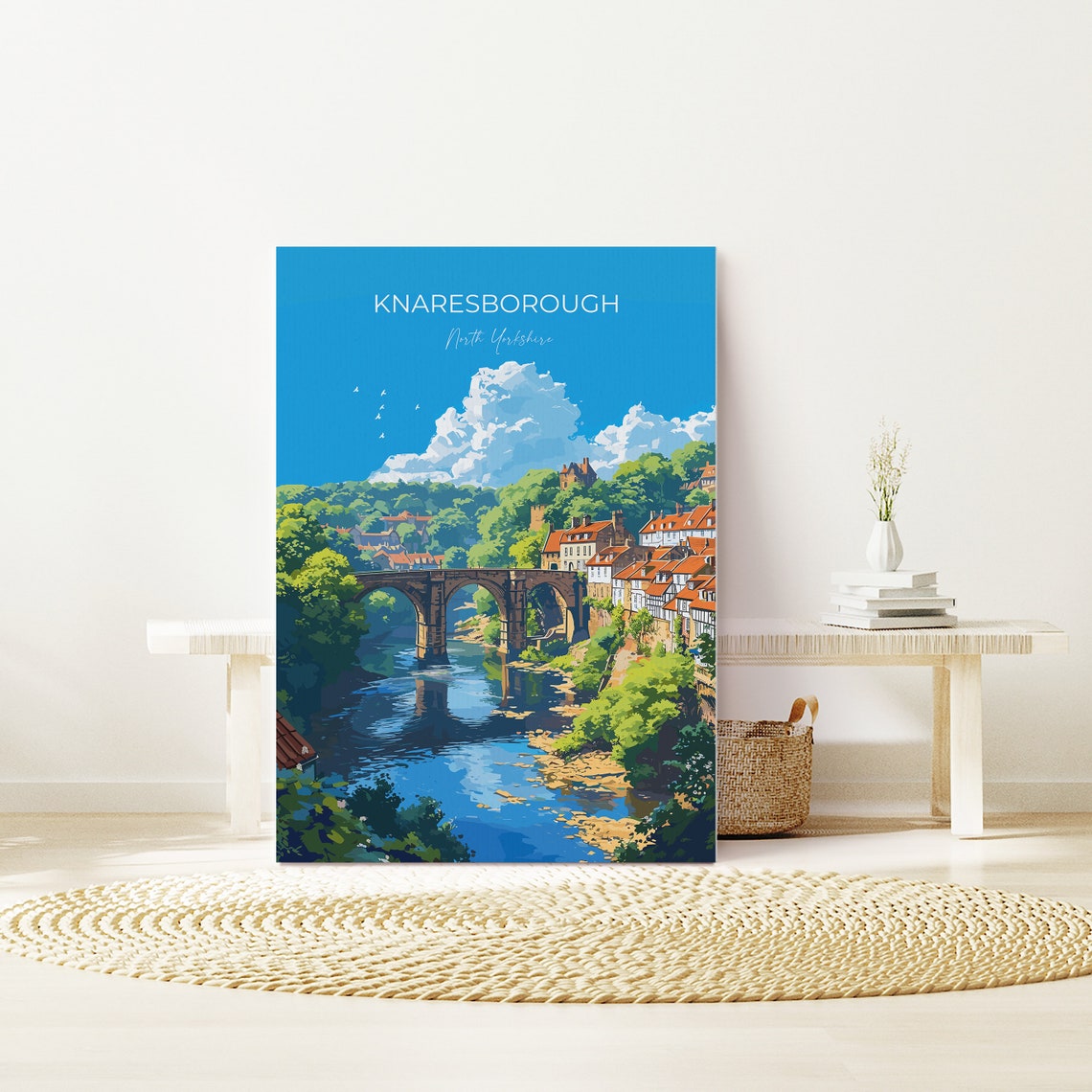 Knaresborough Travel Poster Wall Art Travel Print Of Knaresborough North Yorkshire Gift England Knaresborough Art Lovers Gift - Image 3