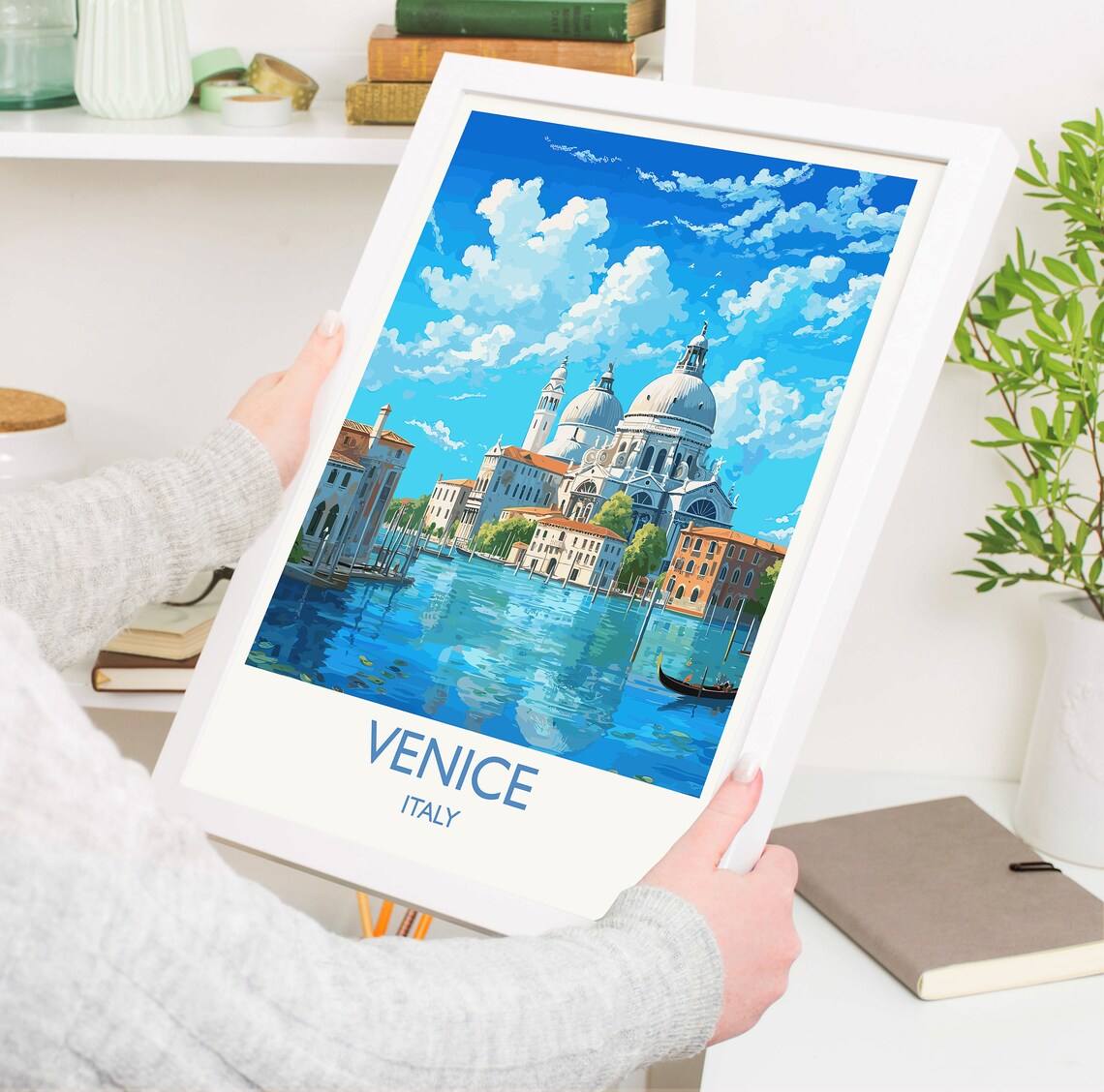 Venice Italy Grand Canal Santa Maria Salute Gondola Art Poster - Image 5