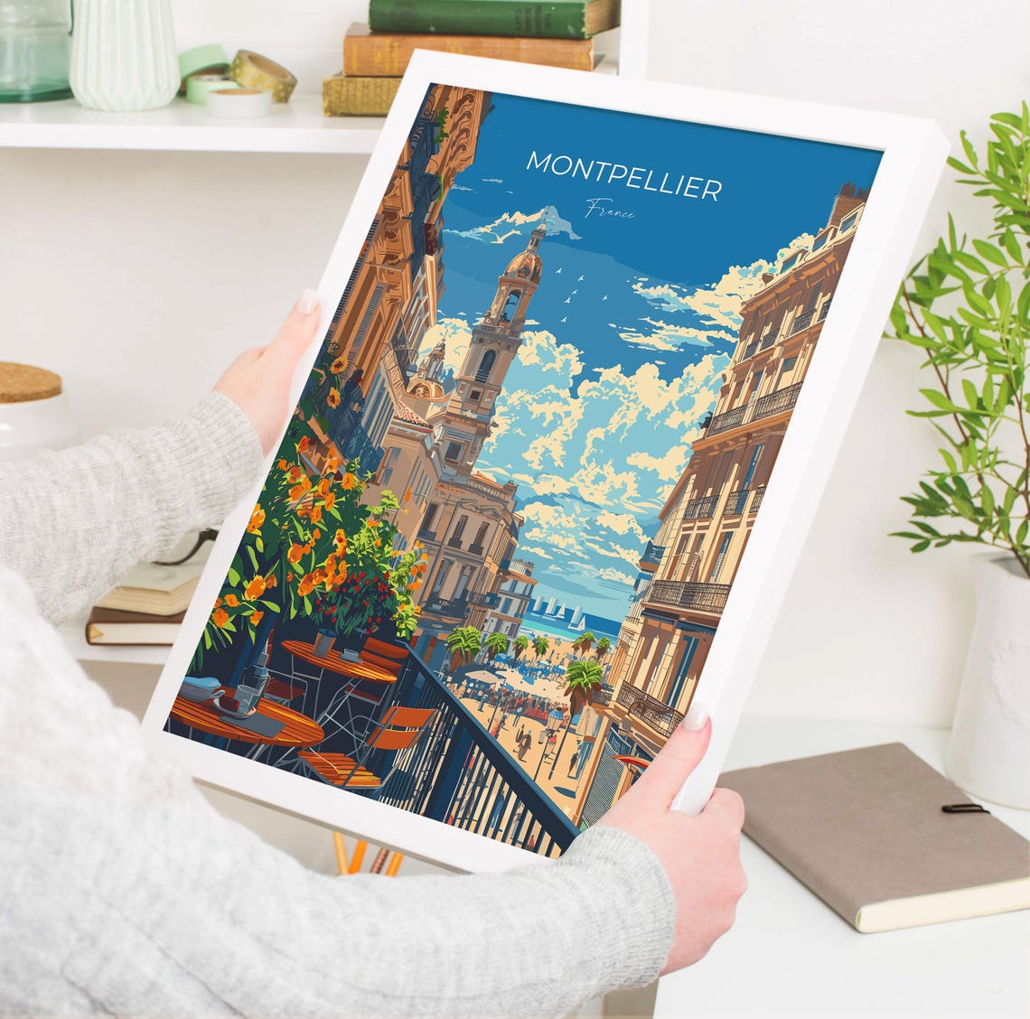 Montpellier Travel Print Wall Art Travel Poster Of Montpellier Montpellier Art Lovers Gift South Of France French Coast Art Gift - Image 3