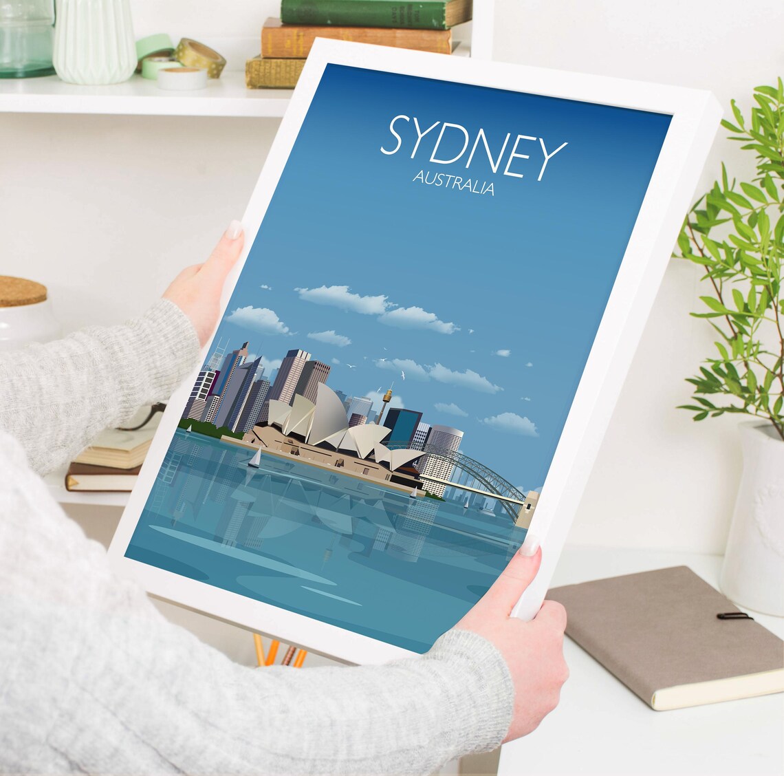 Sydney Travel Poster Travel Print Of Sydney Sydney Harbour Bridge Sydney Opera House Australia Travel Art Lovers Gift - Image 3