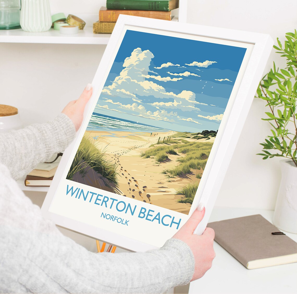 Winterton Beach Travel Poster, Norfolk England - Image 3