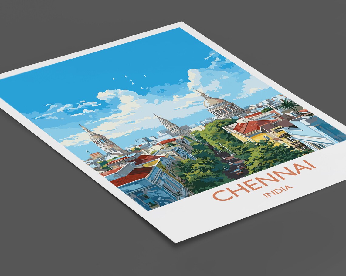 Chennai Travel Poster, India Wall Art Print - Image 2