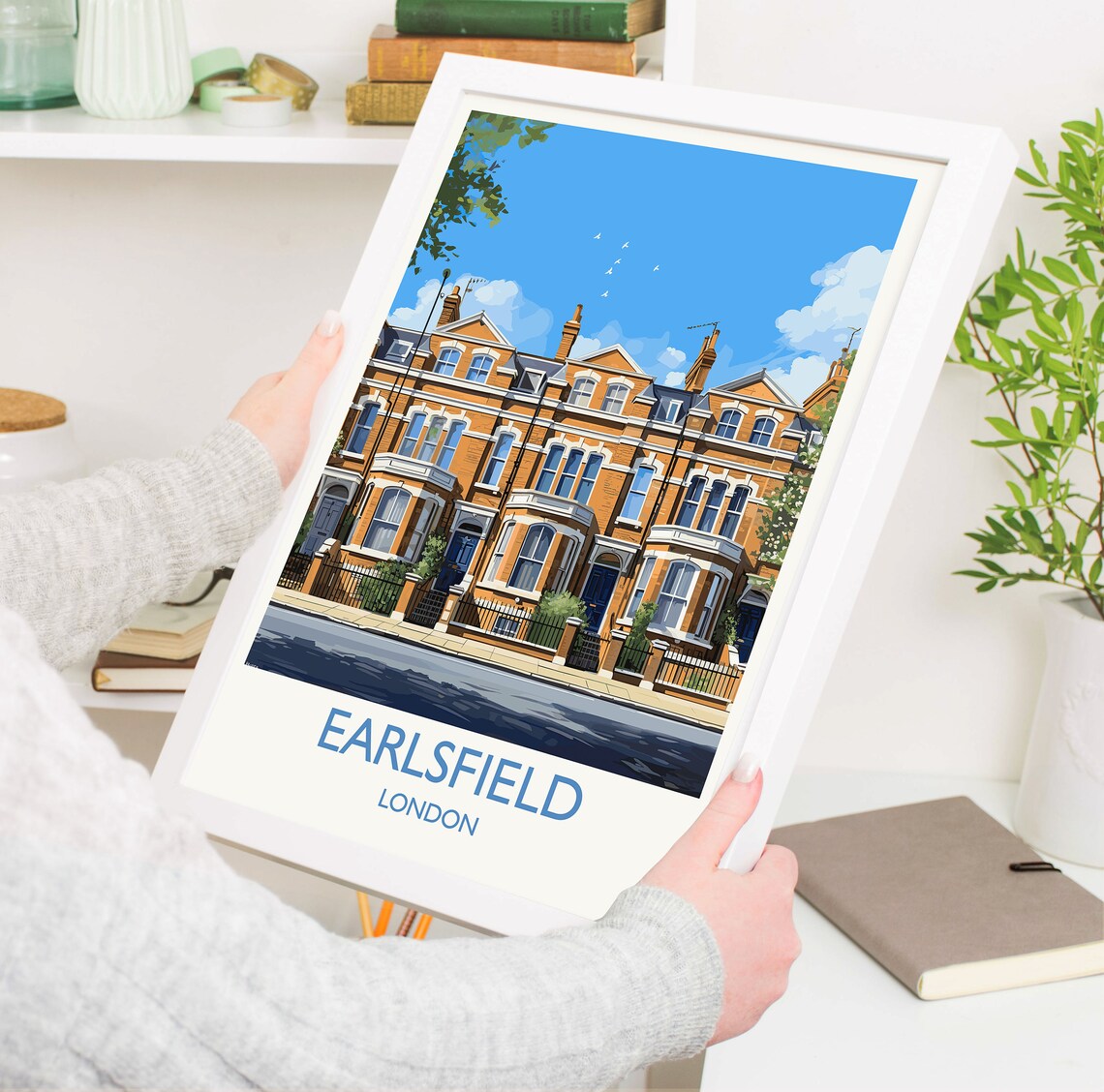 Earlsfield London Victorian Terraces Street Scene Art Poster - Image 5