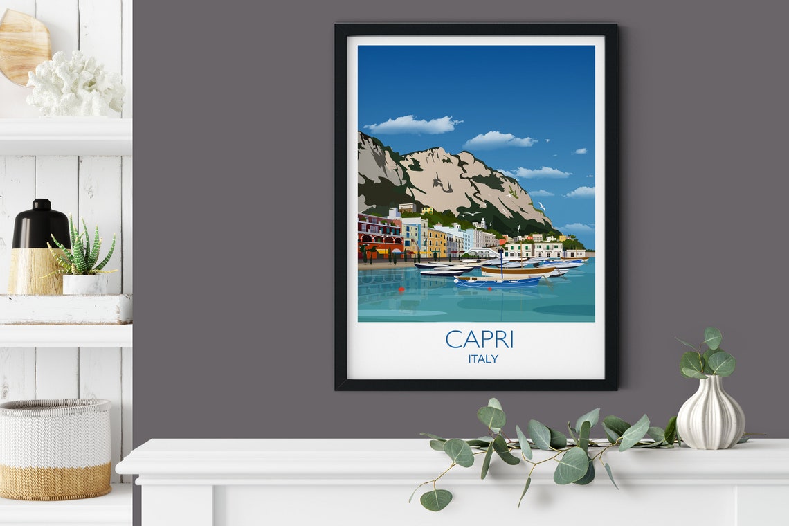 Travel Poster Of Capri Travel Print Of Capri Capri Italy Italy Travel Poster - Image 3