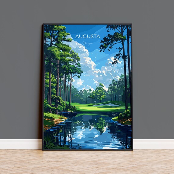 Augusta National Travel Poster Travel Print Of Augusta National Golf Course Masters Poster Augusta National Art Lovers Gift Usa Gift