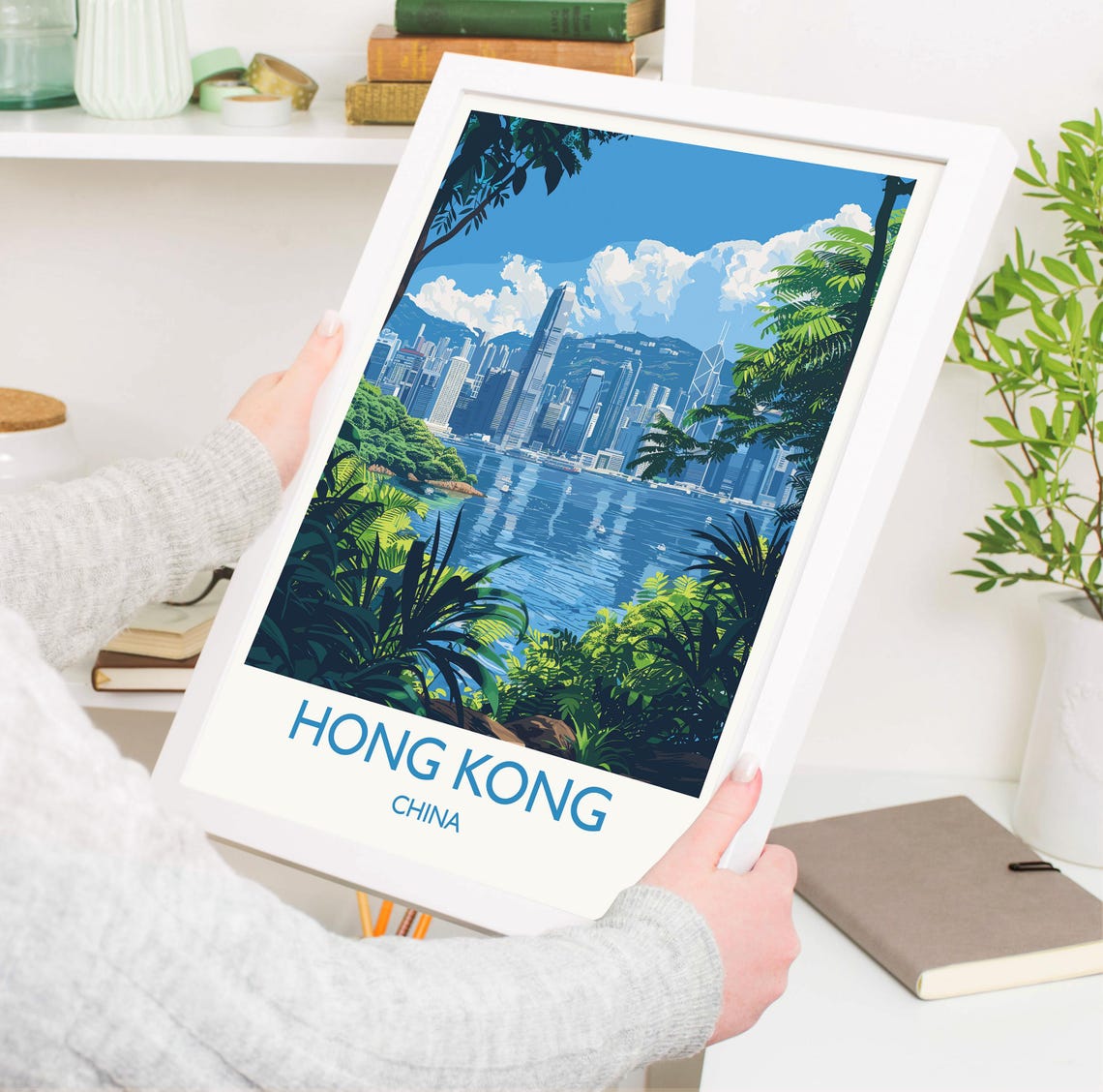 Hong Kong Travel Print Travel Poster Of Hong Kong Hong Kong Art Lovers Gift China Wall Art Gift - Image 3