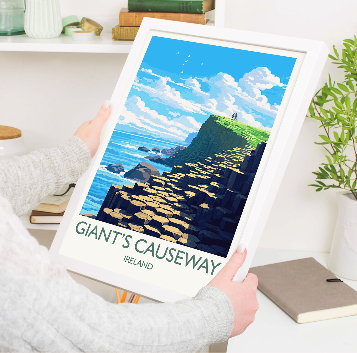 Giants Causeway Travel Print Travel Poster Of Giants Causeway Ireland Giants Causeway Gift Ireland Gift Wall Art Print - Image 5