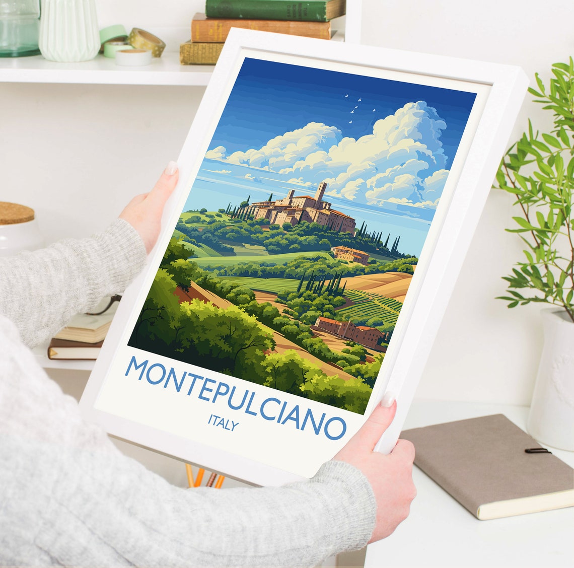 Montepulciano Italy Tuscan Hill Town Vineyards Travel Poster - Image 5