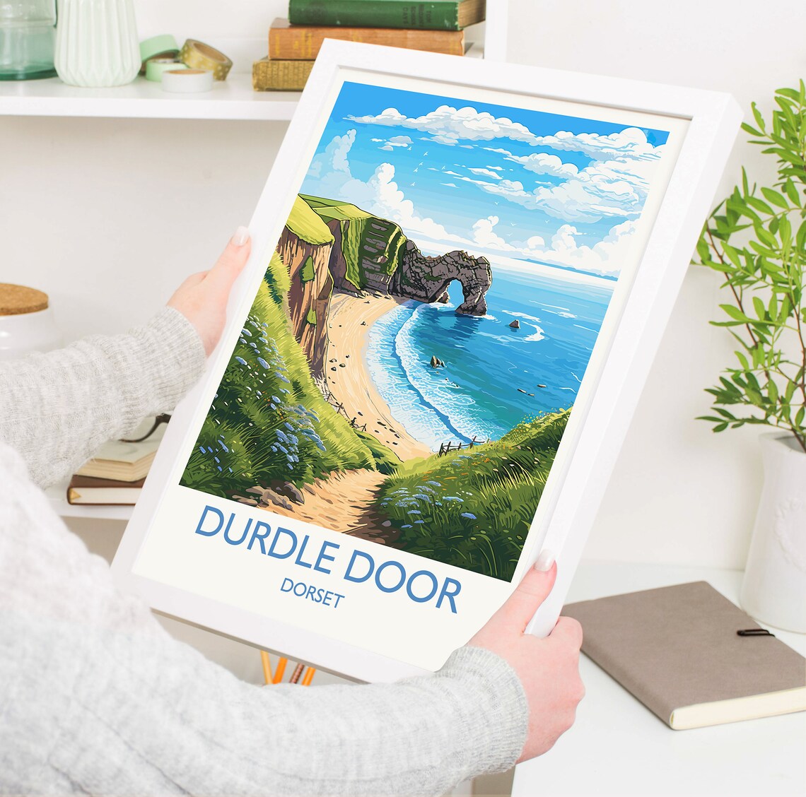 Durdle Door Travel Poster, Dorset Coast Art - Image 5