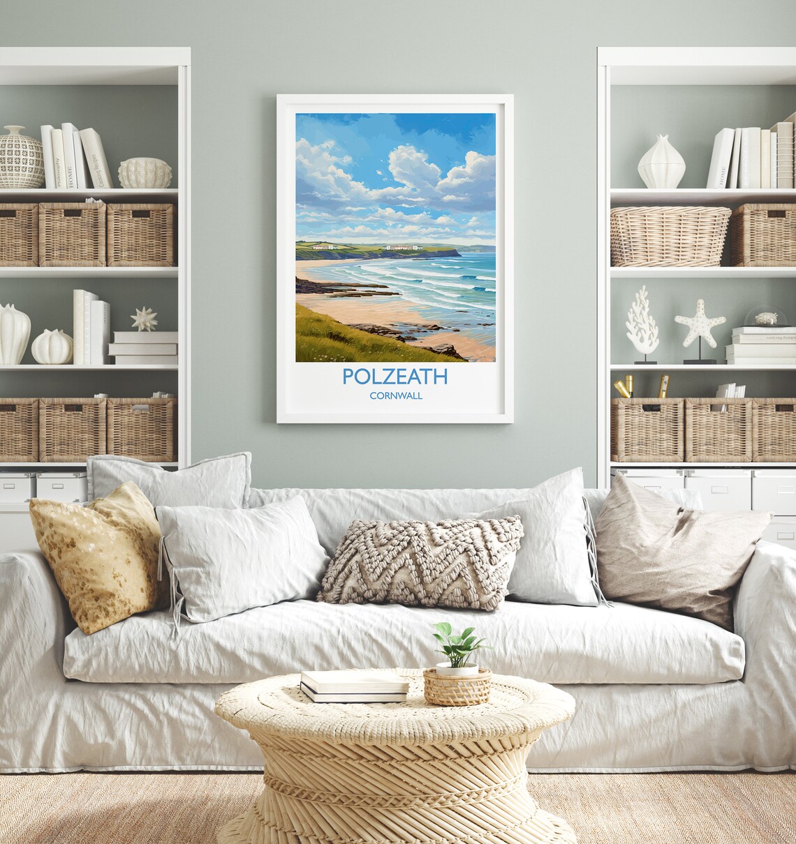 Polzeath Travel Poster, Cornwall England Art Print - Image 4