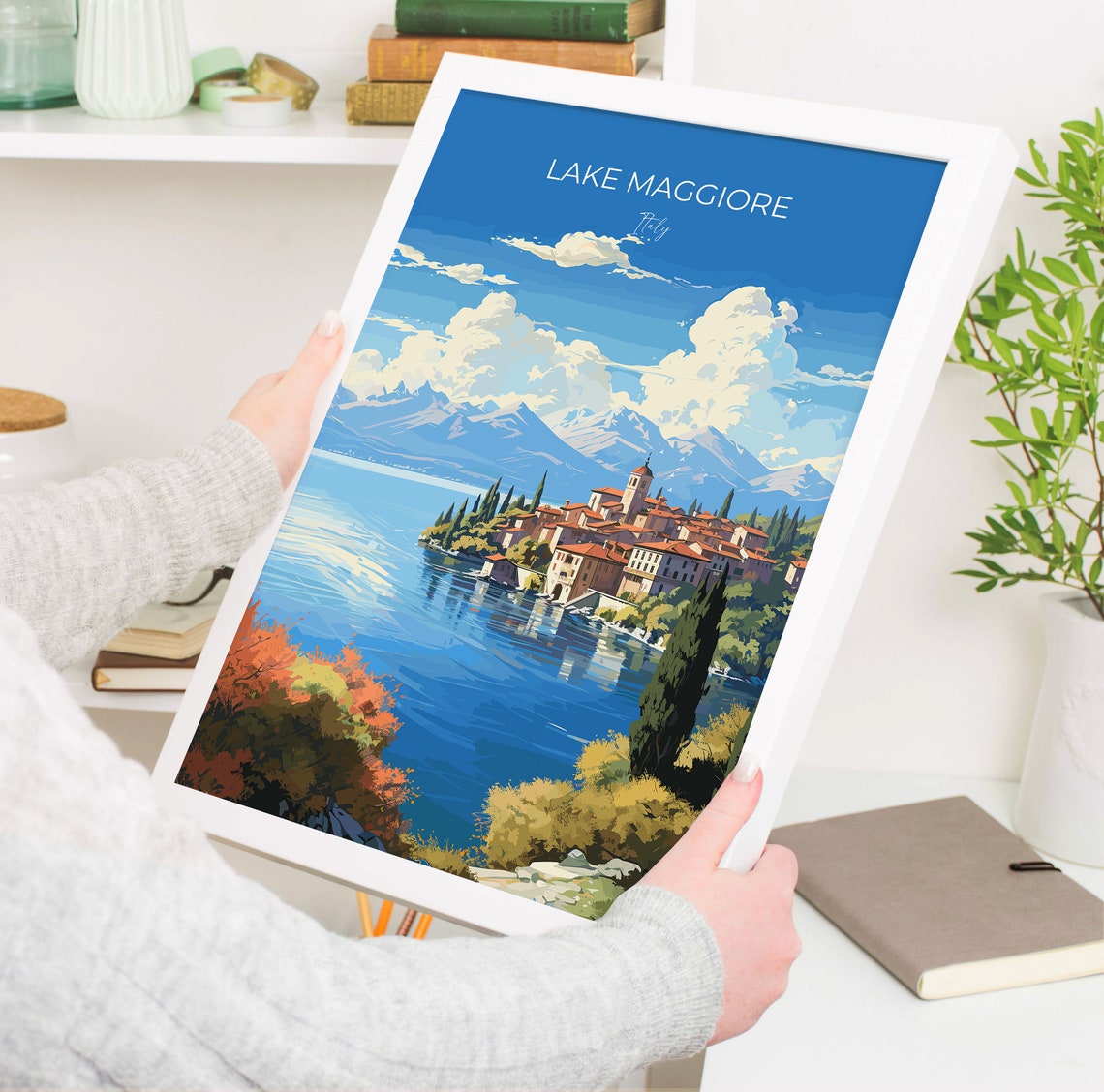 Lake Maggiore Travel Poster Wall Art Travel Print Of Lake Maggiore Lake Maggiore Art Lovers Gift Italy Italian Lakes Art Gift - Image 5