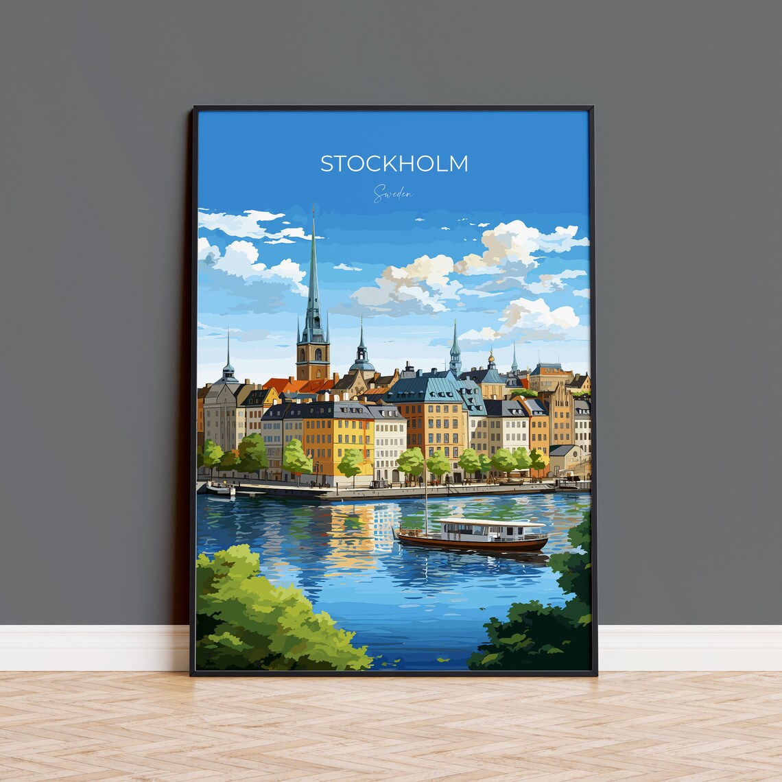 Stockholm Travel Poster, Sweden Wall Art Print
