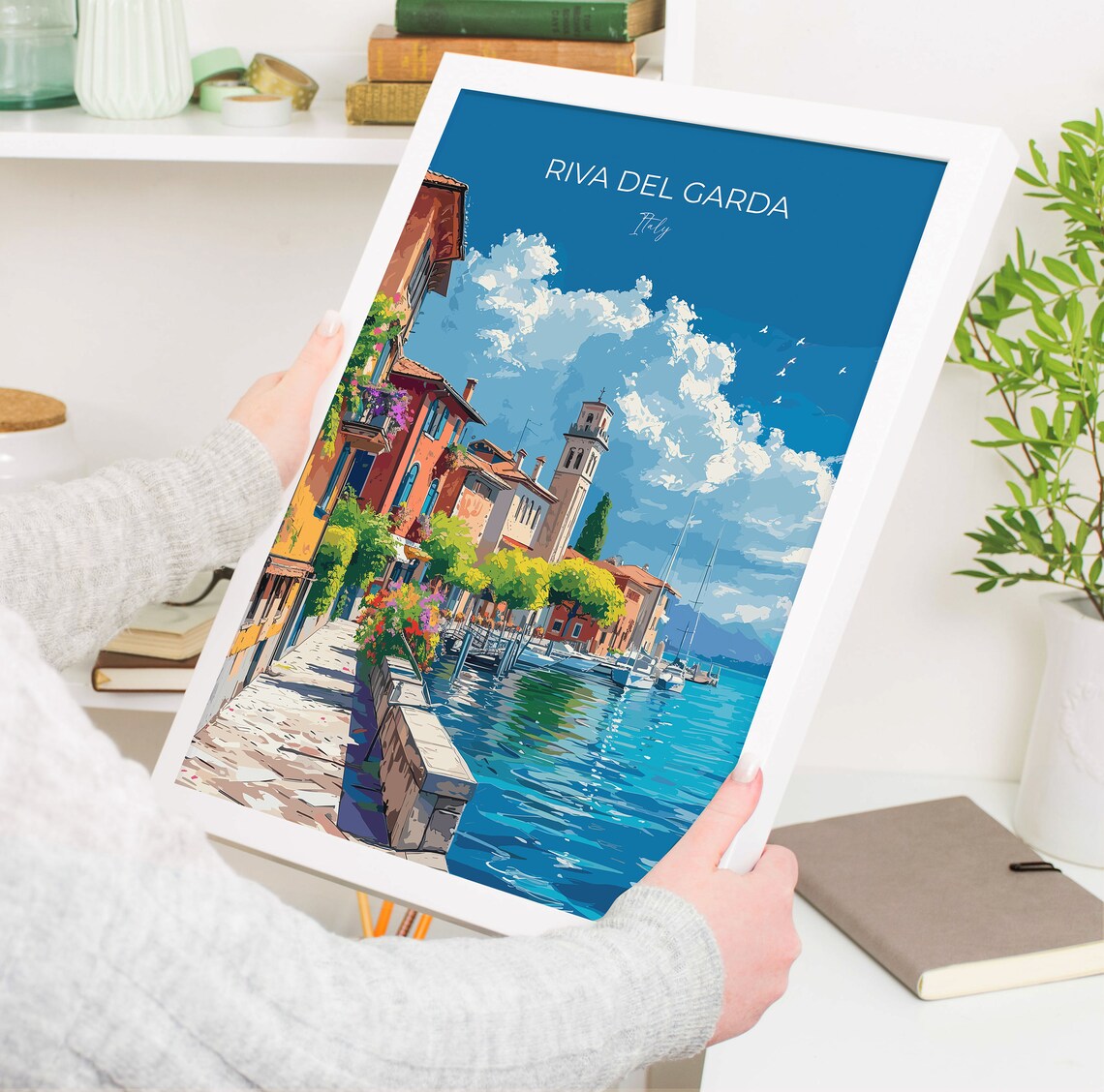 Riva Del Garda Travel Poster, Italy Italian Lakes Art - Image 5