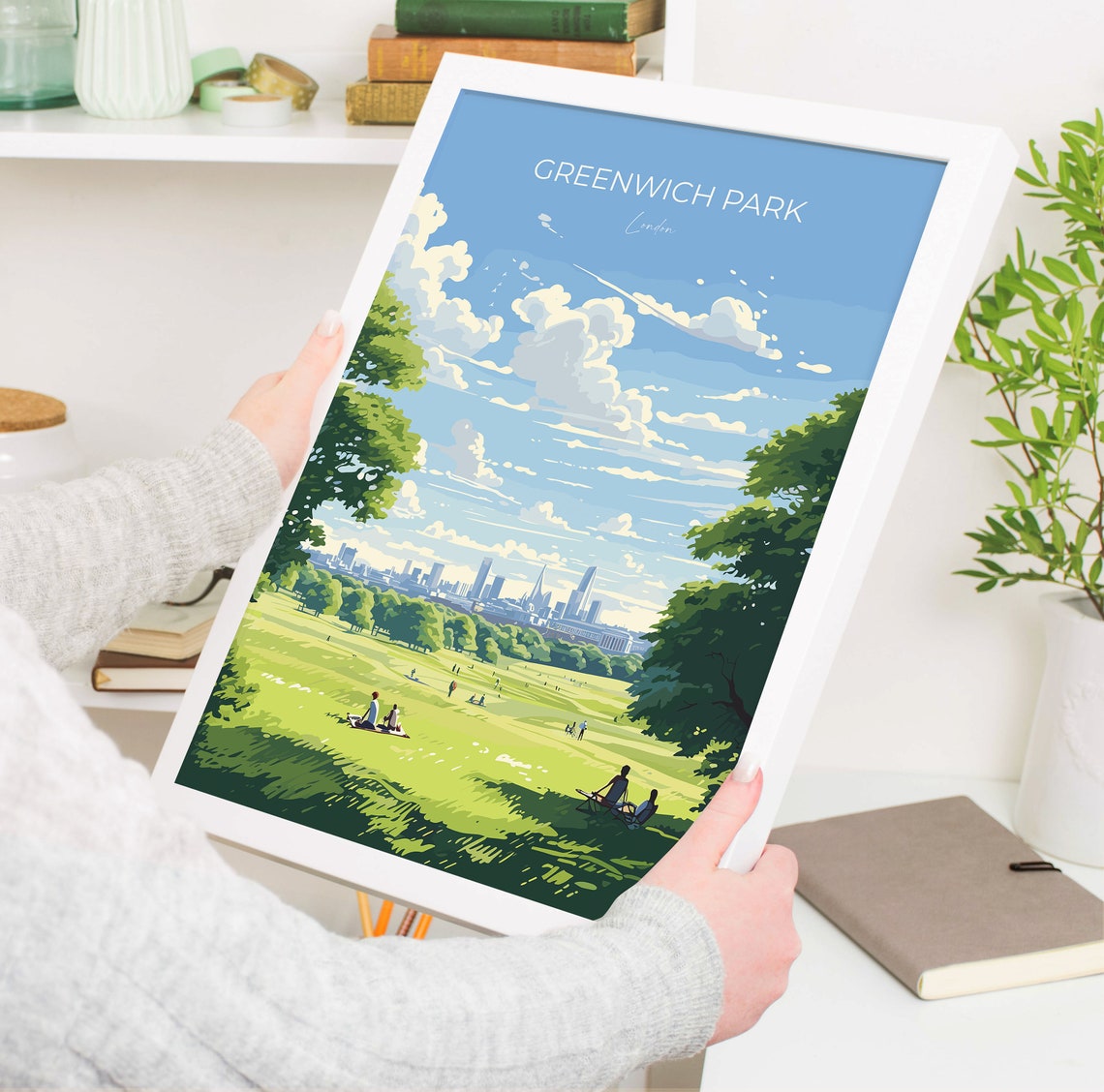 Greenwich Park Travel Print Travel Poster Of Greenwich Park London Poster Greenwich Park Art Gift London Art Lovers Uk Travel Gift - Image 5
