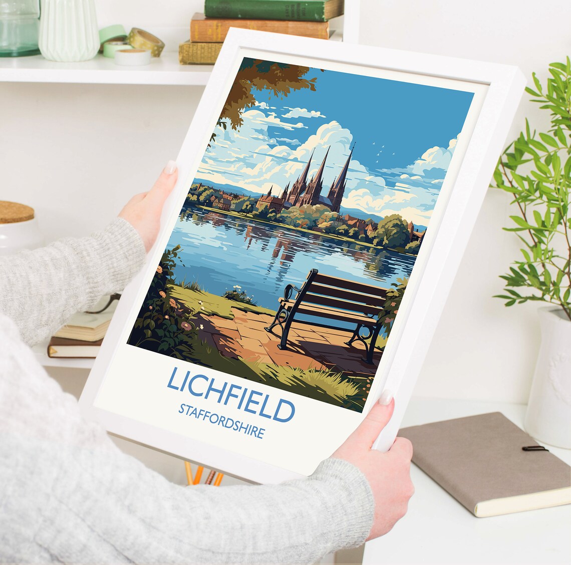 Lichfield Travel Poster, Staffordshire England - Image 5