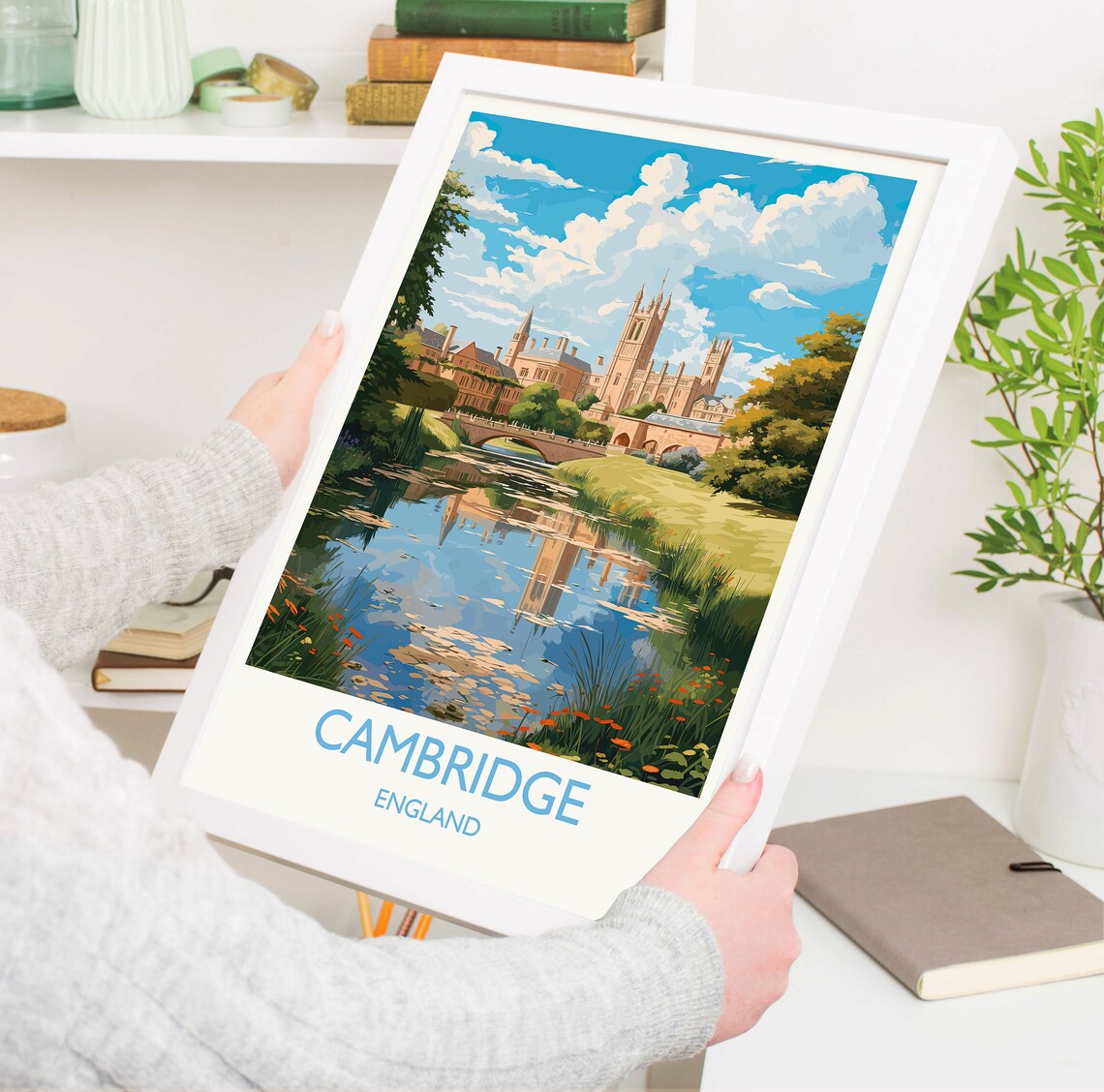 Cambridge Travel Poster, Cambridgeshire England Print - Image 5