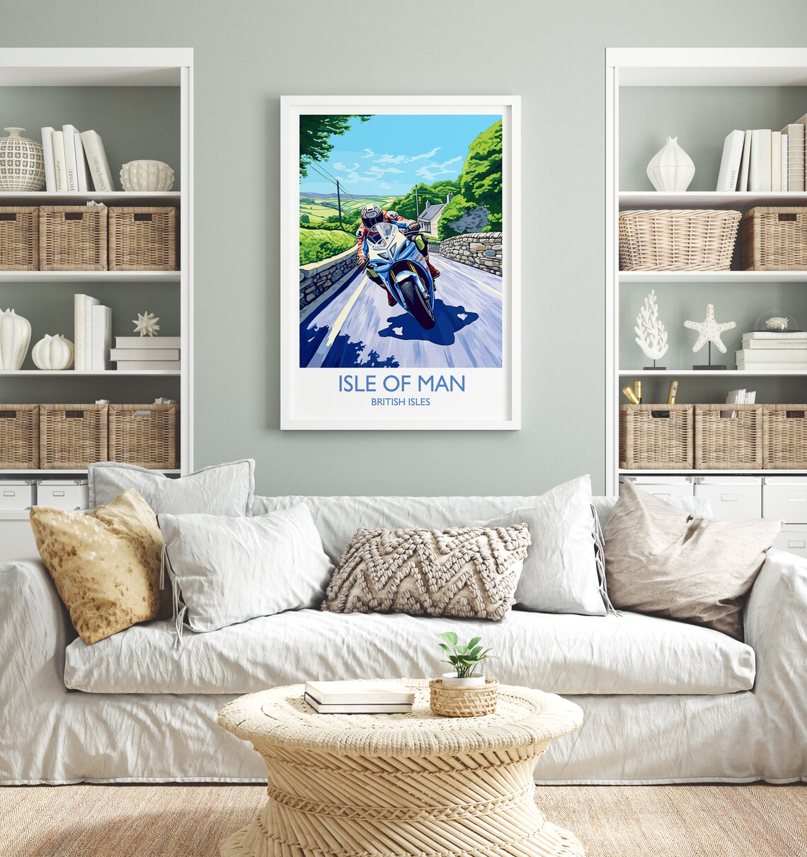 Isle of Man Travel Poster, Motorbike Racing Art - Image 4