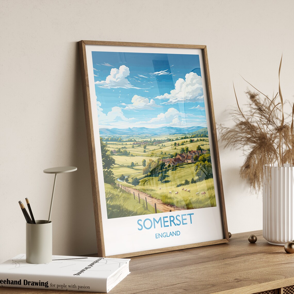 Somerset Travel Poster, England Wall Art Print - Image 3