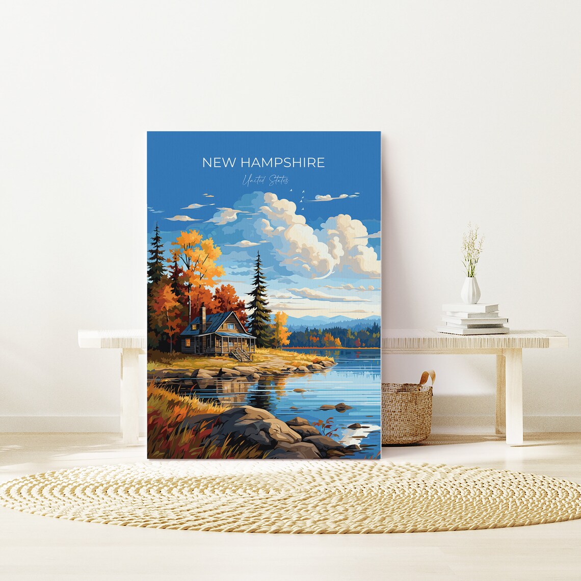 New Hampshire Autumn Travel Poster, Travel Poster - Image 4