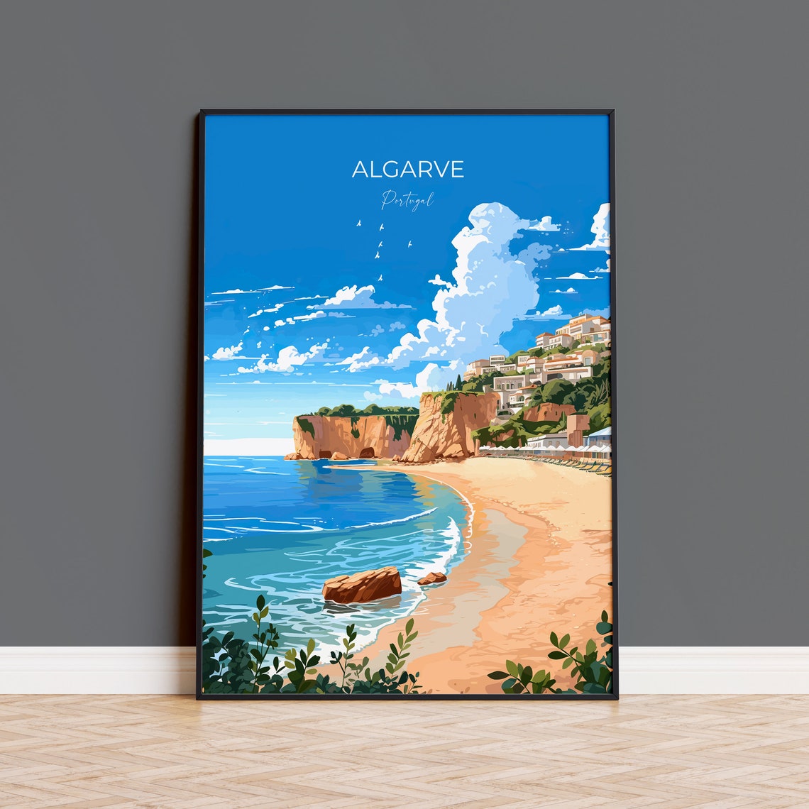 Algarve Travel Print Travel Poster Of Algarve Portugal Algarve Art Algarve Gift Portugal Wall Art Print