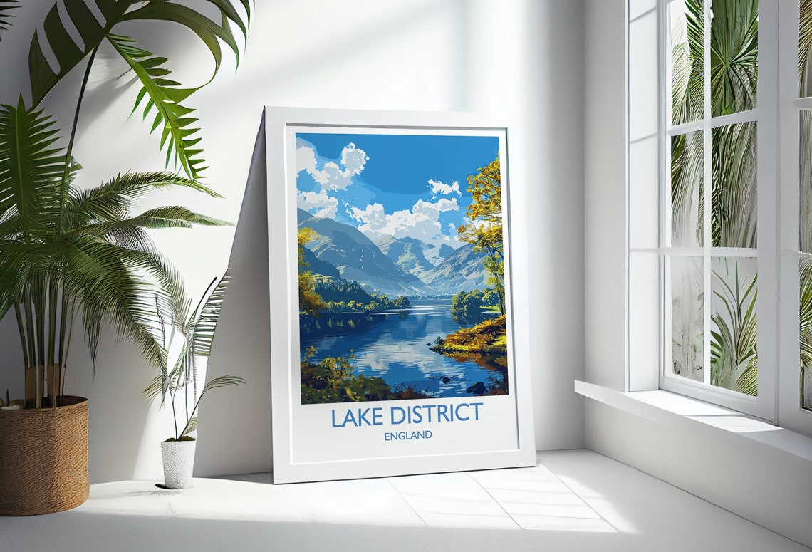 Lake District England Autumn Lakeside Mountains Travel Poster - Image 5