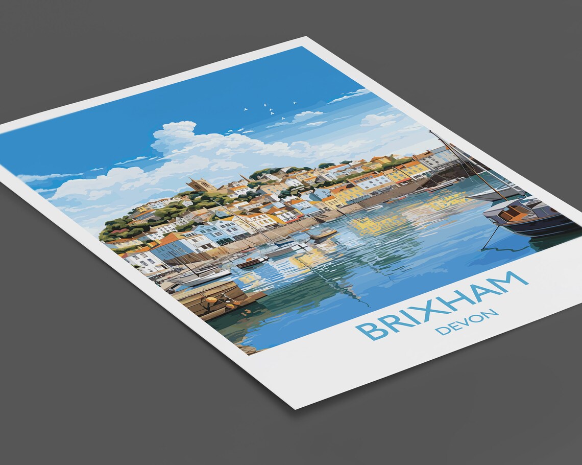 Brixham Travel Poster, England Devon Art Print - Image 2