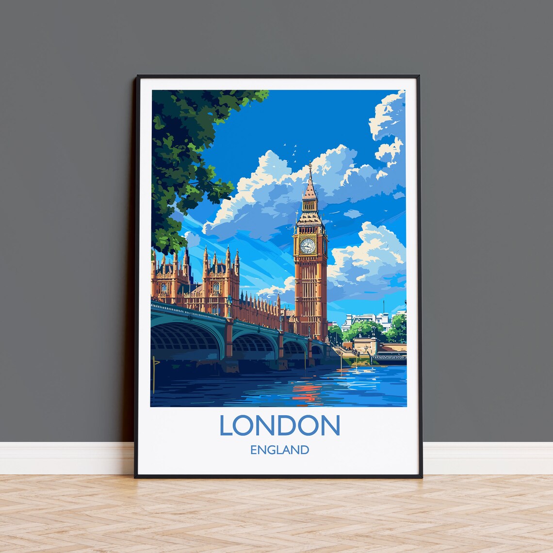 London Travel Print Wall Art Travel Poster Of London London Art Lovers Gift Big Ben Art Gift