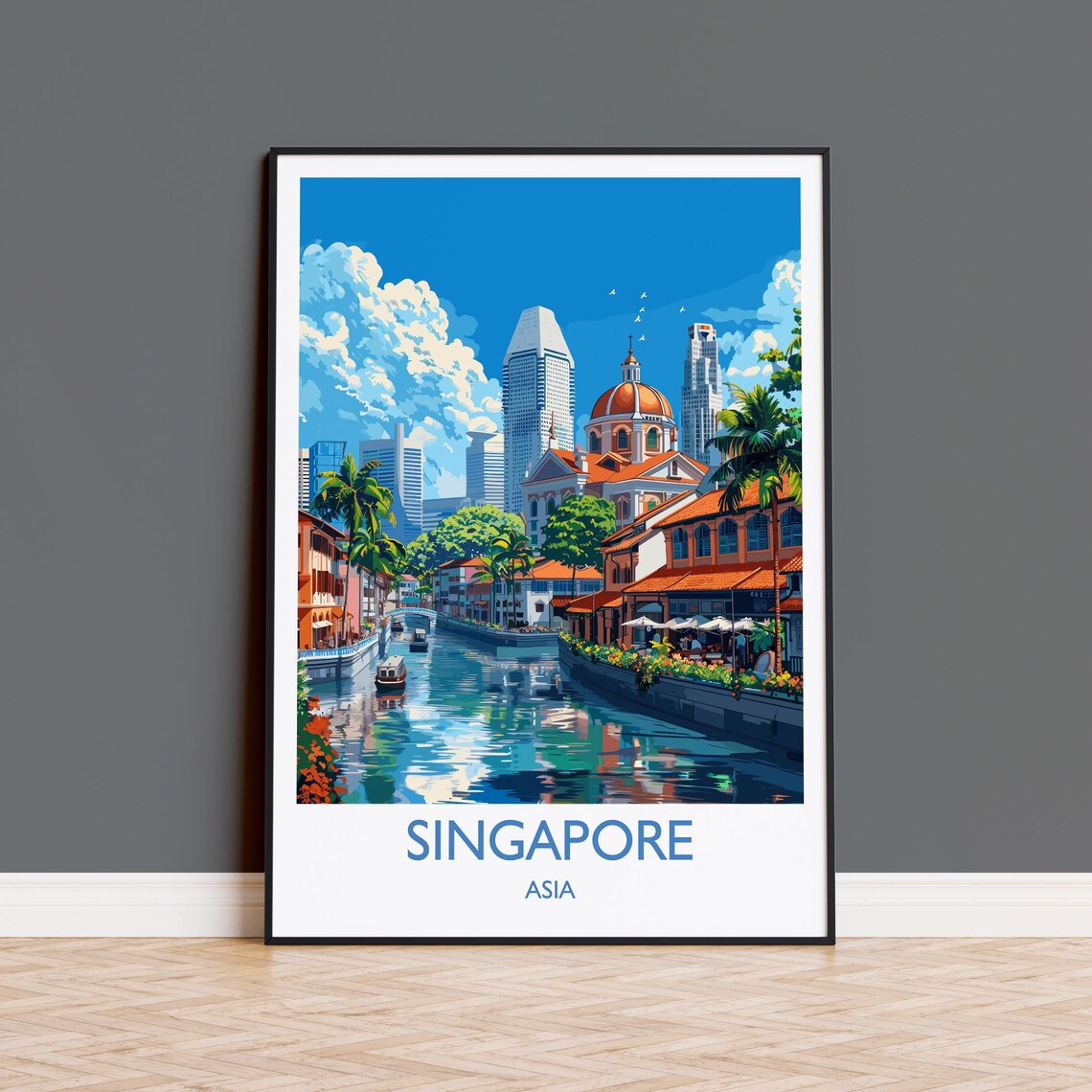 Singapore Travel Print Travel Poster Of Singapore Singapore Wall Art Lovers Gift Singapore Art