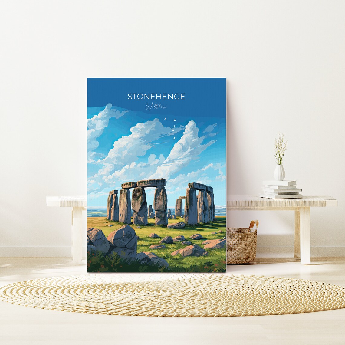Stonehenge Wiltshire Ancient Stones Field Travel Poster Wall Decor - Image 3
