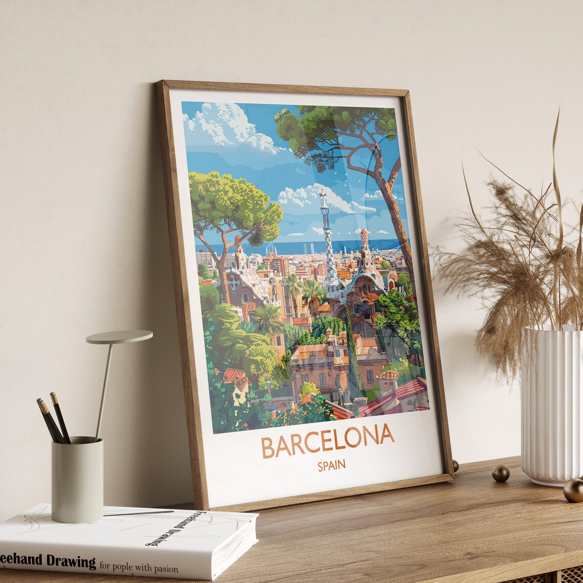 Barcelona Travel Poster, Spain Travel Wall Art - Image 2