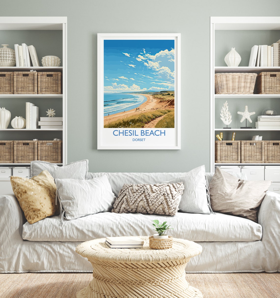 Classic Chesil Beach Dorset Sandy Shore Seaside Coast Poster - Image 4