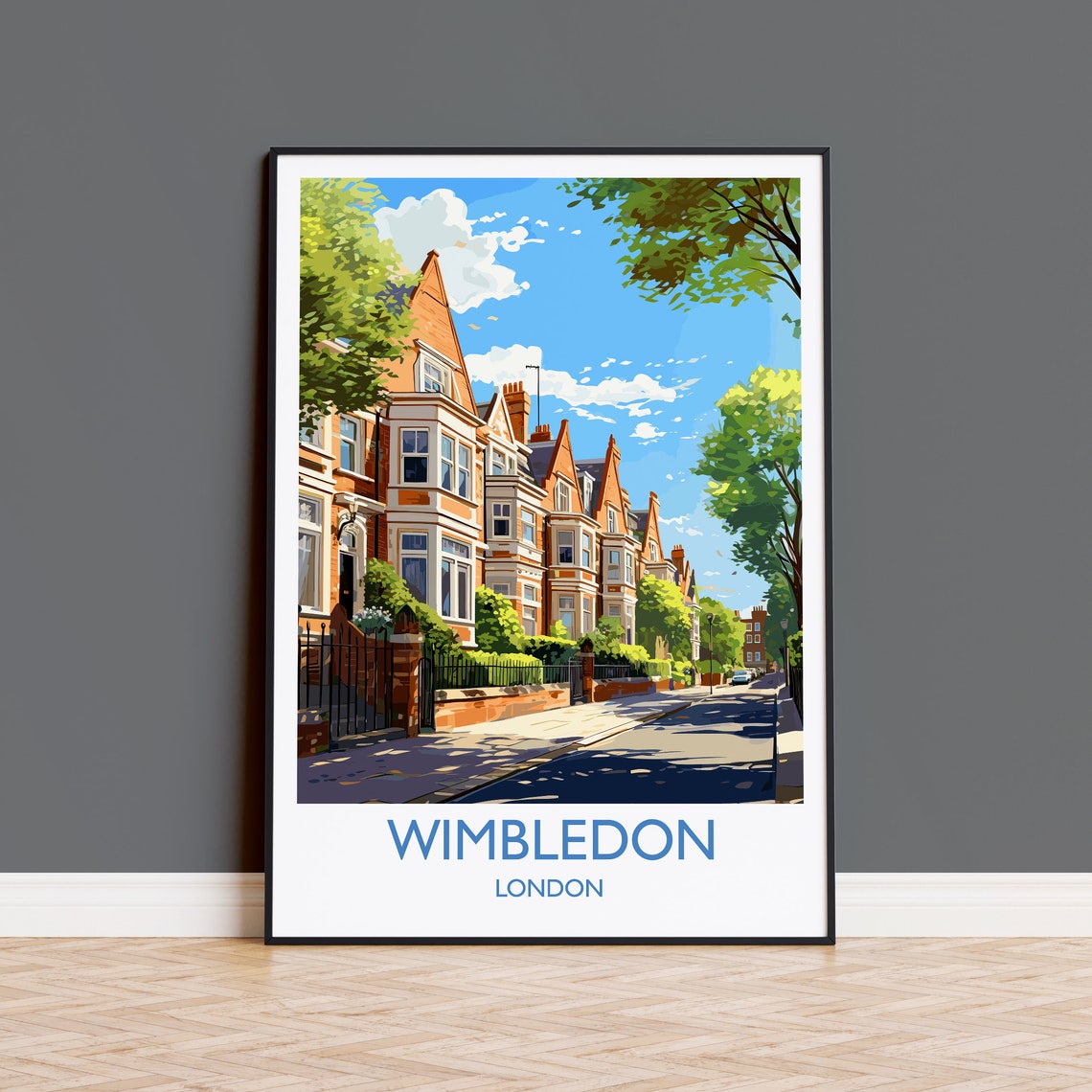 Wimbledon Travel Poster Travel Print Of Wimbledon London Poster Wimbledon Gift Wimbledon Art London Art Uk Travel Gift