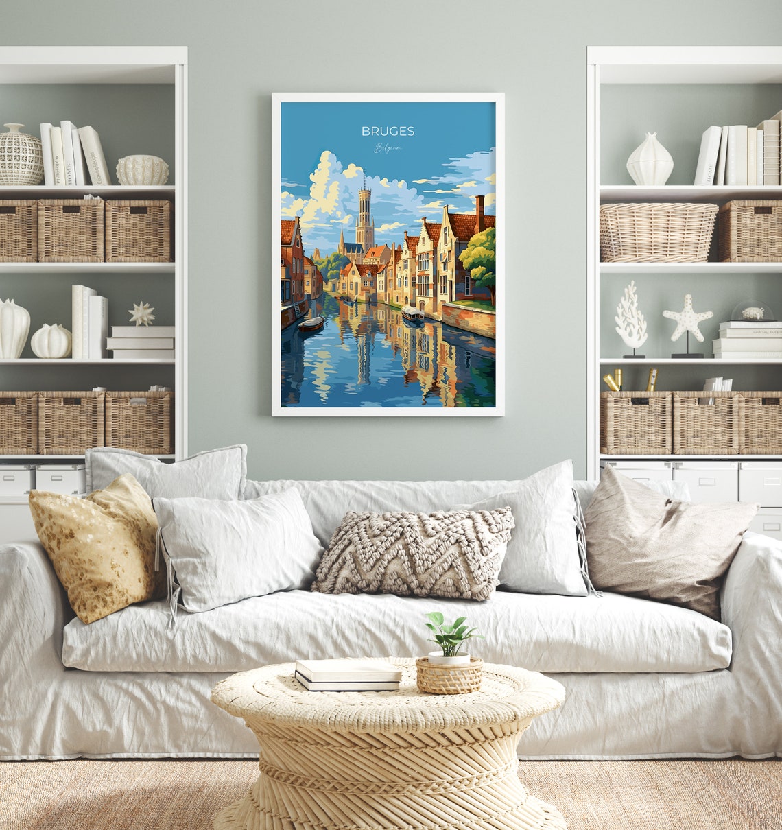 Bruges Belgium Canal Belfry Medieval Old Town View Art Poster - Image 4