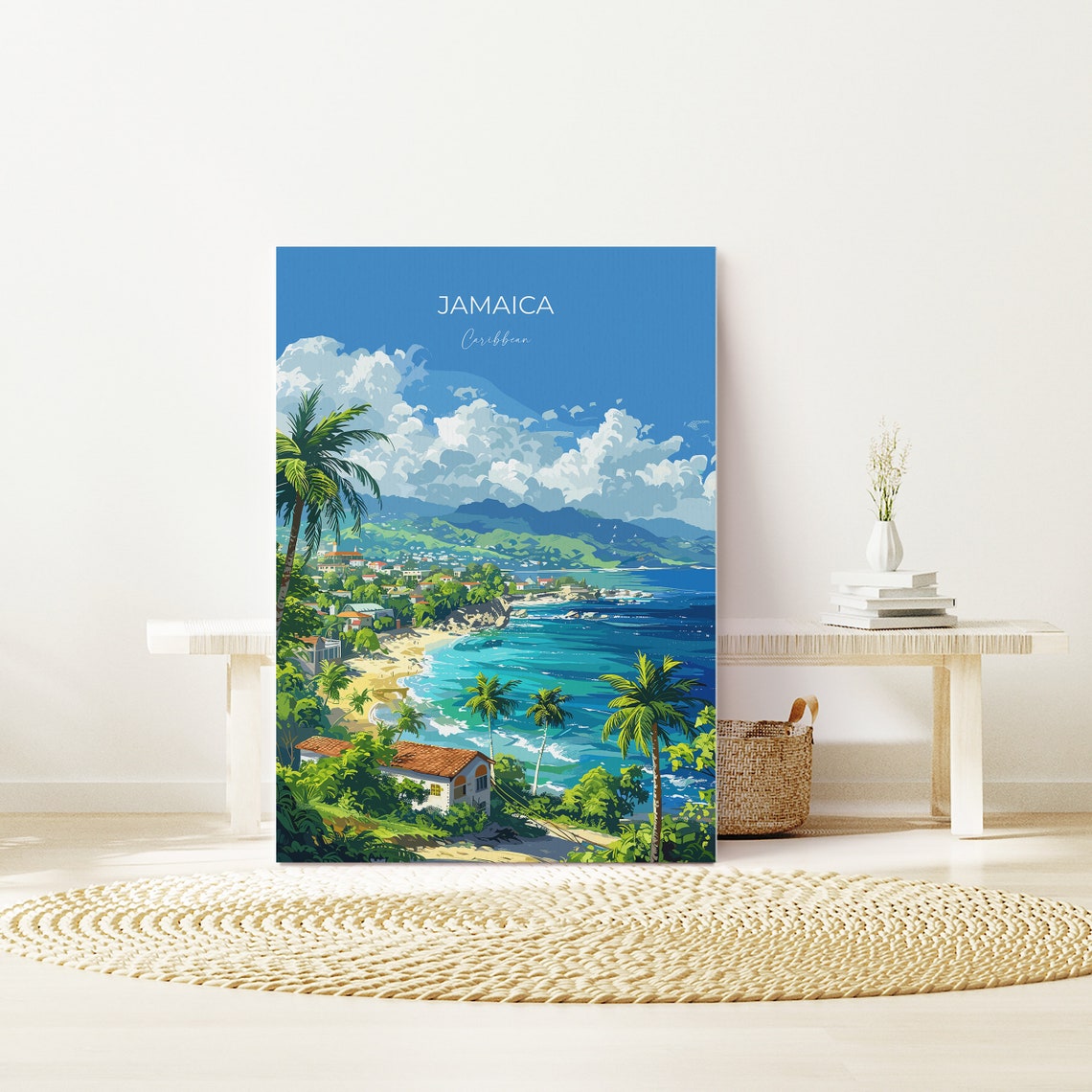 Jamaica Travel Poster Travel Print Of Jamaica Caribbean Jamaica Art Lovers Gift Caribbean Gift Wall Art Print - Image 2