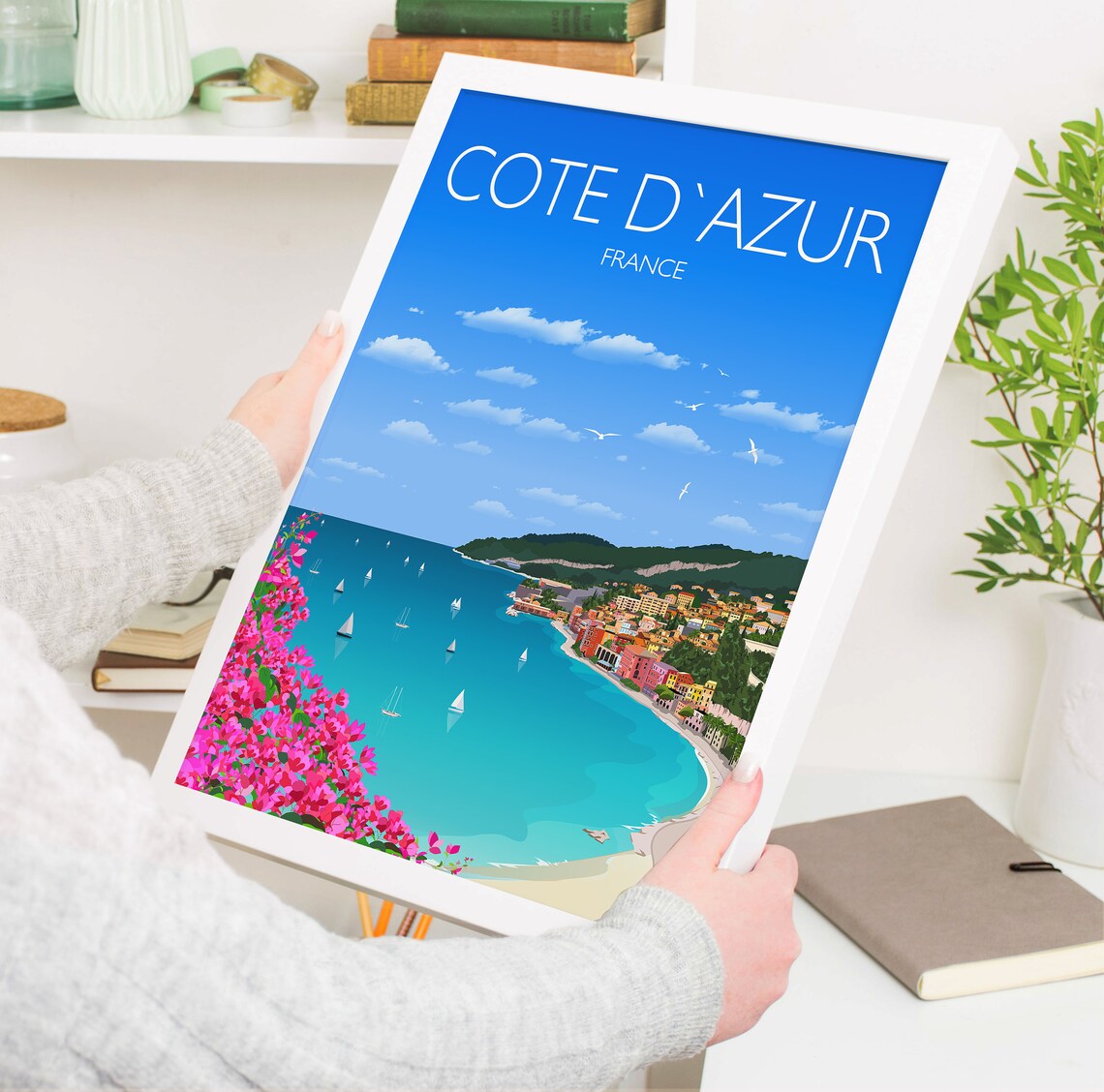Cote Dazur Travel Poster Of France Wall Art Print - Image 3